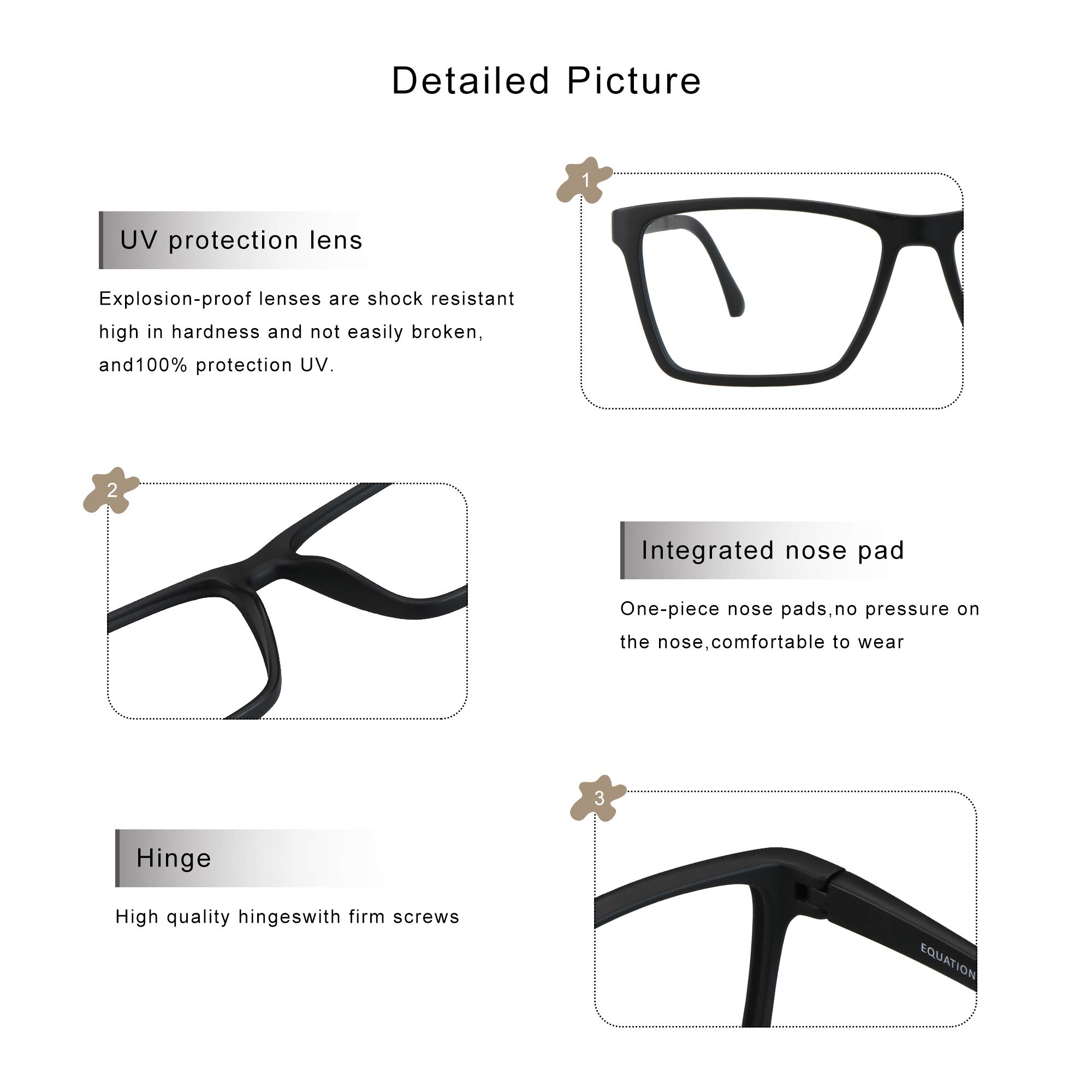Blue Light Blocking Glasses for Computer & Screen Use - Anti Eyestrain UV Protection Round Frame Lightweight Eyewear - Perfect for Office, Gaming & Digital Eye Strain Relief