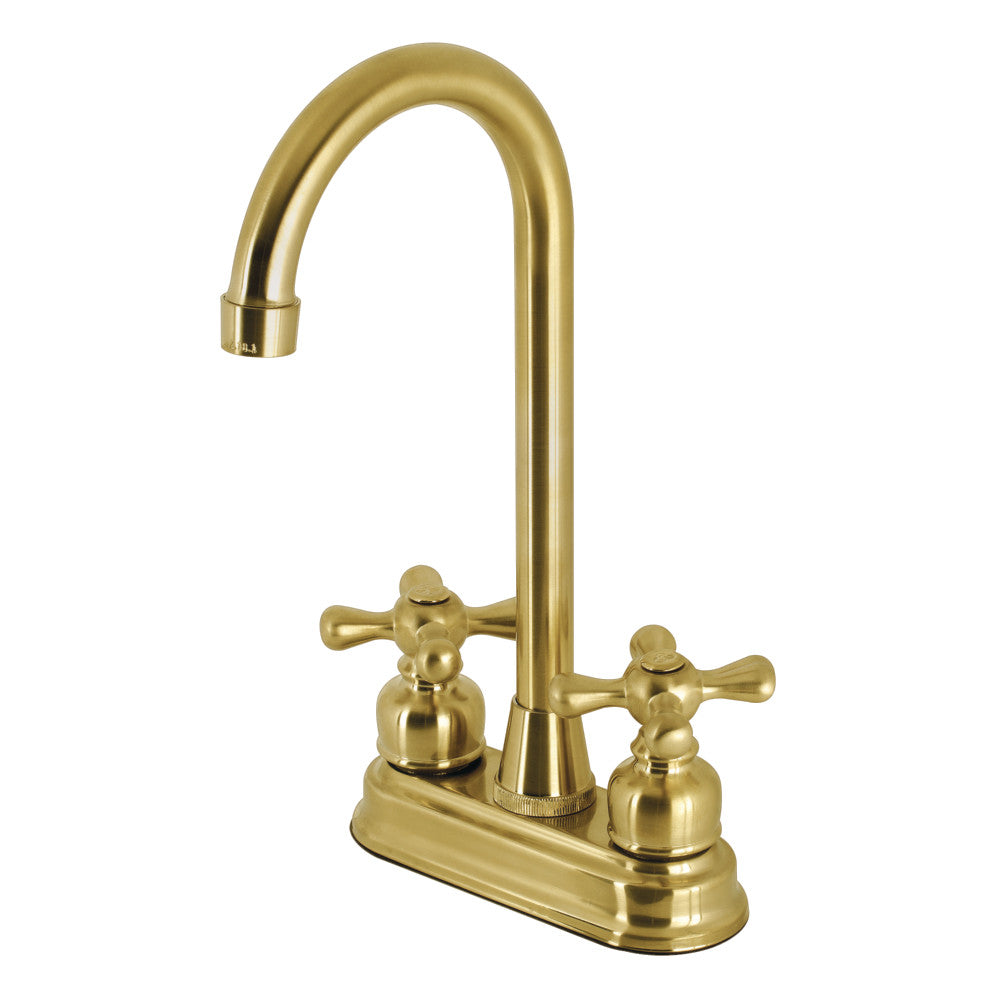 Kingston Brass KB492AX Commercial Bar Faucet - High Arc Spout, Single Handle, Brushed Nickel Finish for Restaurants, Bars & Home Wet Bars