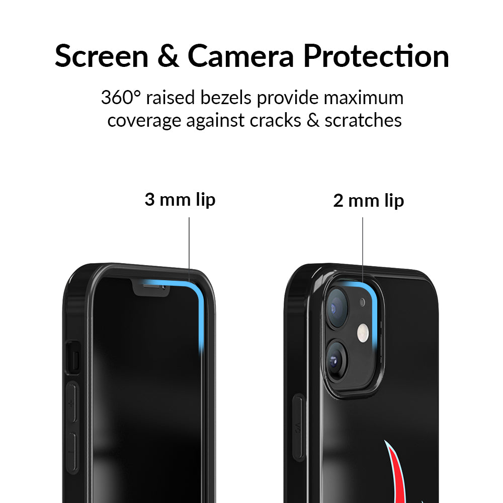Blue Chrome Flames iPhone Case - Shockproof Protective Cover for iPhone 13/14/15 Pro Max - Stylish Glossy Design for Everyday Use & Gaming