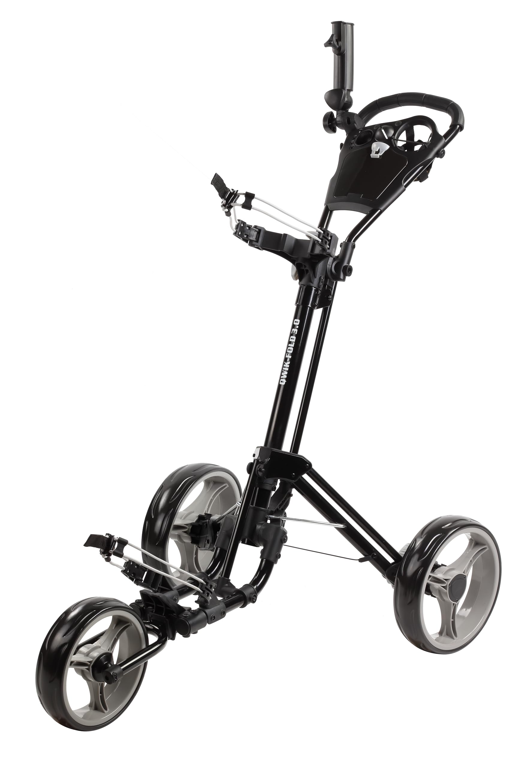 Premium 3-Wheel Golf Push Cart with Foot Brake - 1-Second Quick Fold, Adjustable Handle & Umbrella Holder | Lightweight Aircraft Aluminum Frame | Golf Accessories for Men & Women | Perfect for Golf Courses, Driving Ranges & Outdoor Practice
