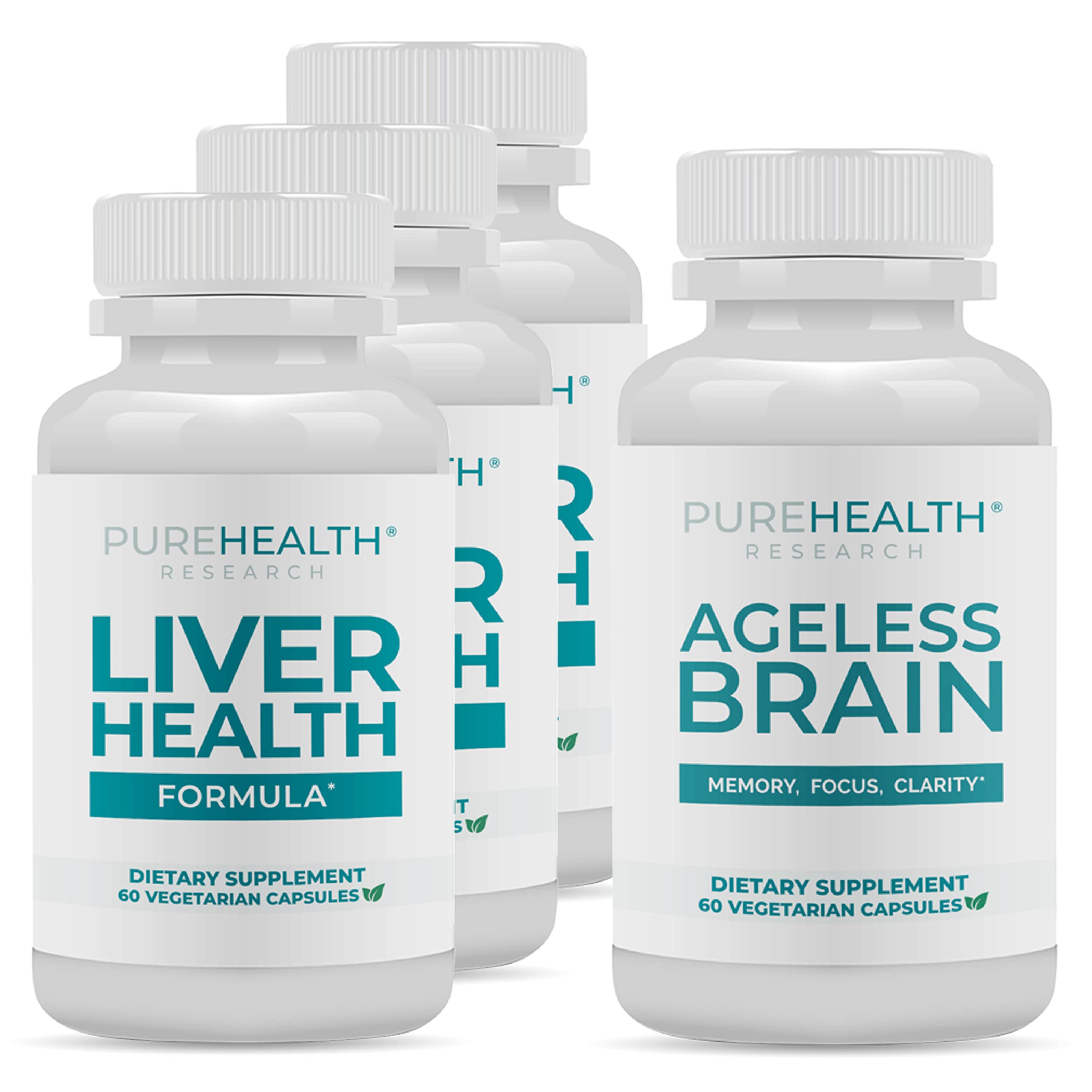 Ageless Brain Plasmalogen Supplement & Liver Health Formula 3-Pack Bundle - Advanced Memory Support & Cognitive Boost - Study Aid with Detox Cleanse - Ideal for Students, Professionals & Seniors for Enhanced Focus & Mental Clarity