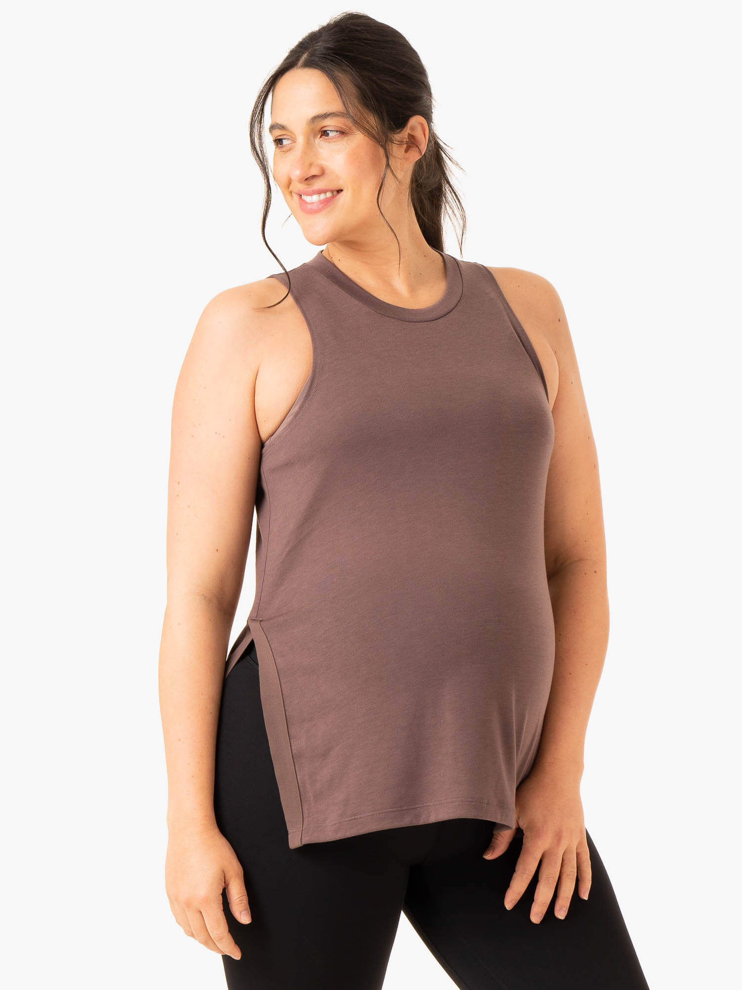 Active Bump Tank Top - Soft & Comfortable Chocolate Brown Workout Shirt for Women | Gym, Yoga & Running Essentials