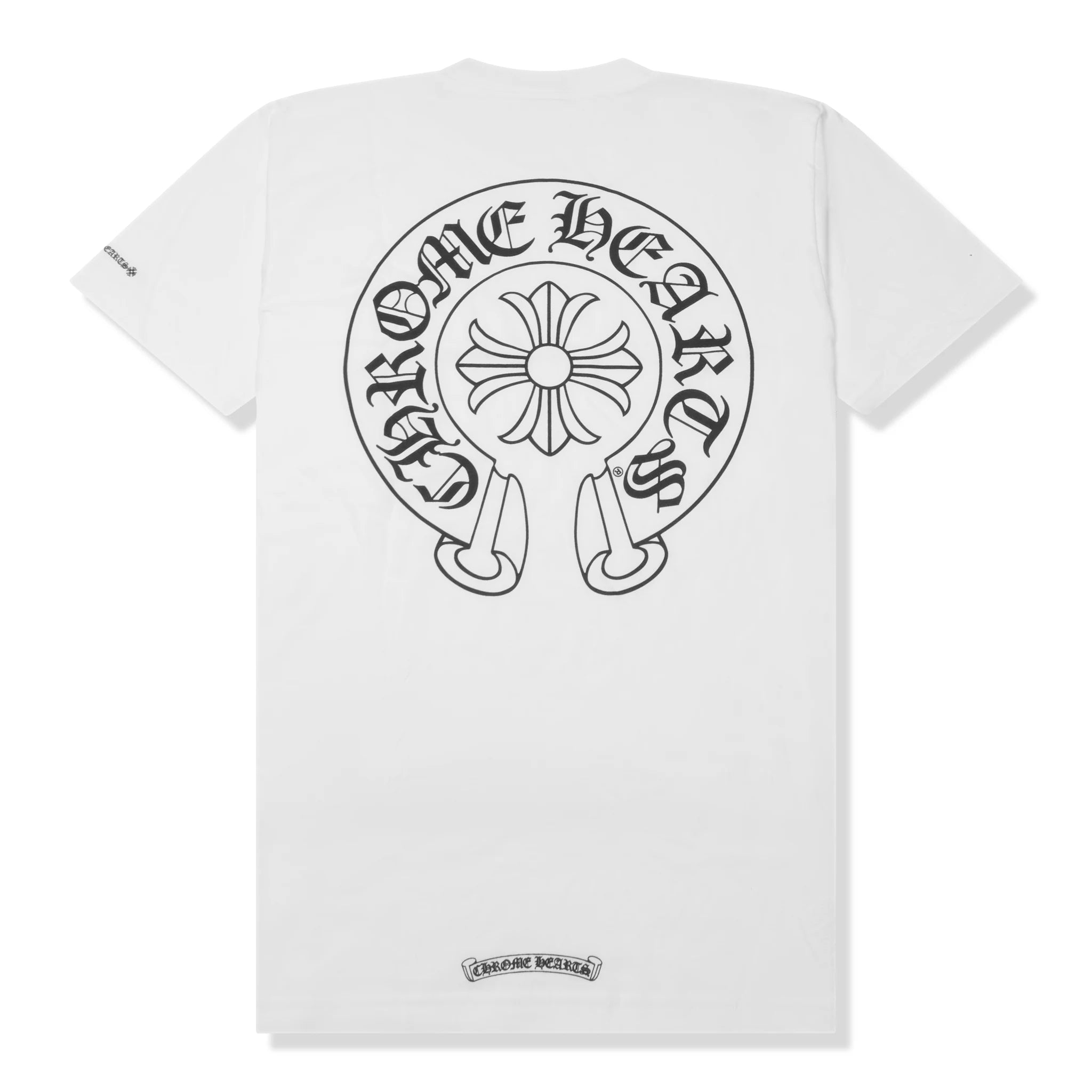 Chrome Hearts Horse Shoe Pocket Logo White Cotton T-Shirt for Men - Stylish Casual Tee for Streetwear & Everyday Outfits