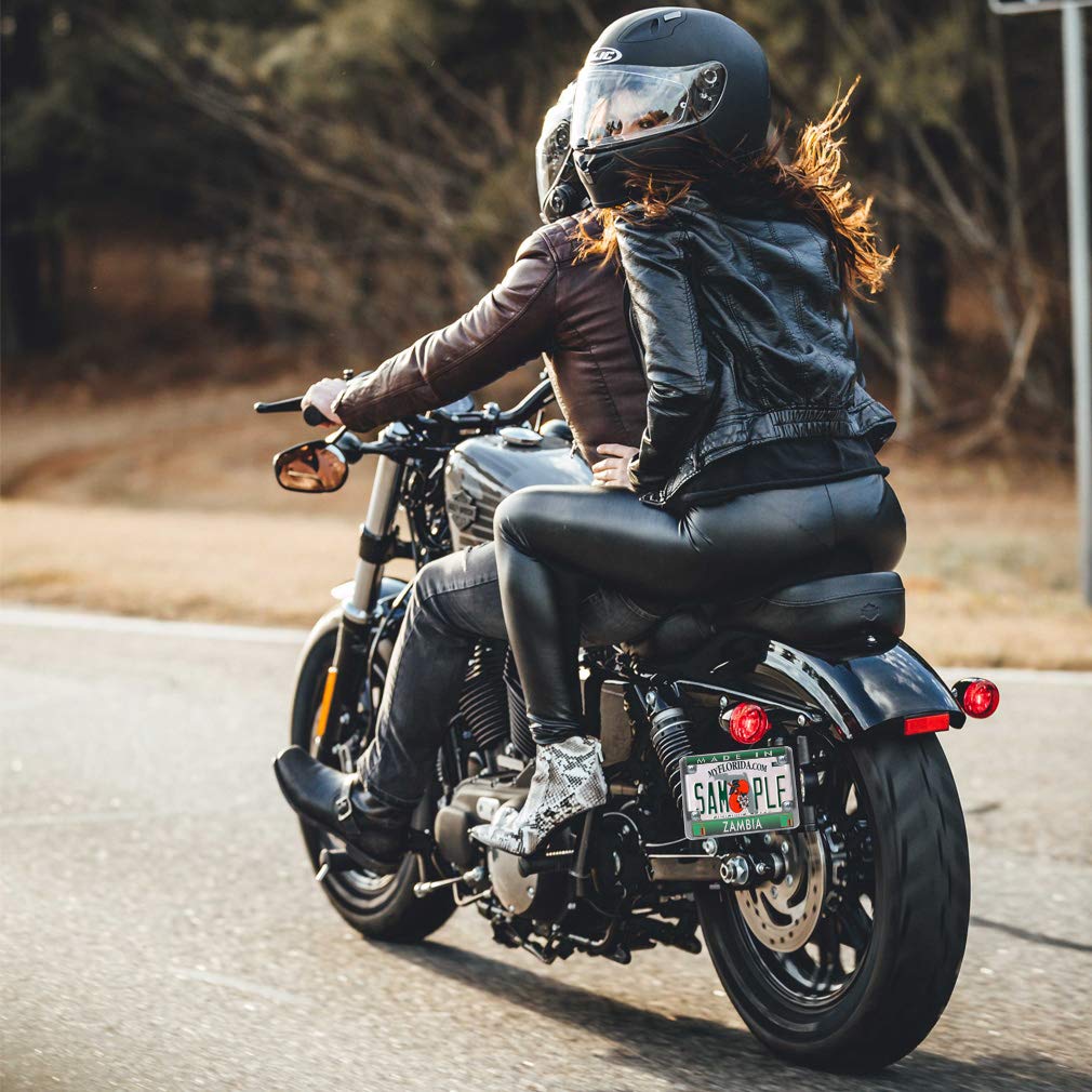 Premium Black Metal Insert Bike License Plate Frame - Weatherproof Motorcycle Accessory with 4 Solid Holes | Made in Zambia | Perfect for Harley, Cruiser & Street Bikes