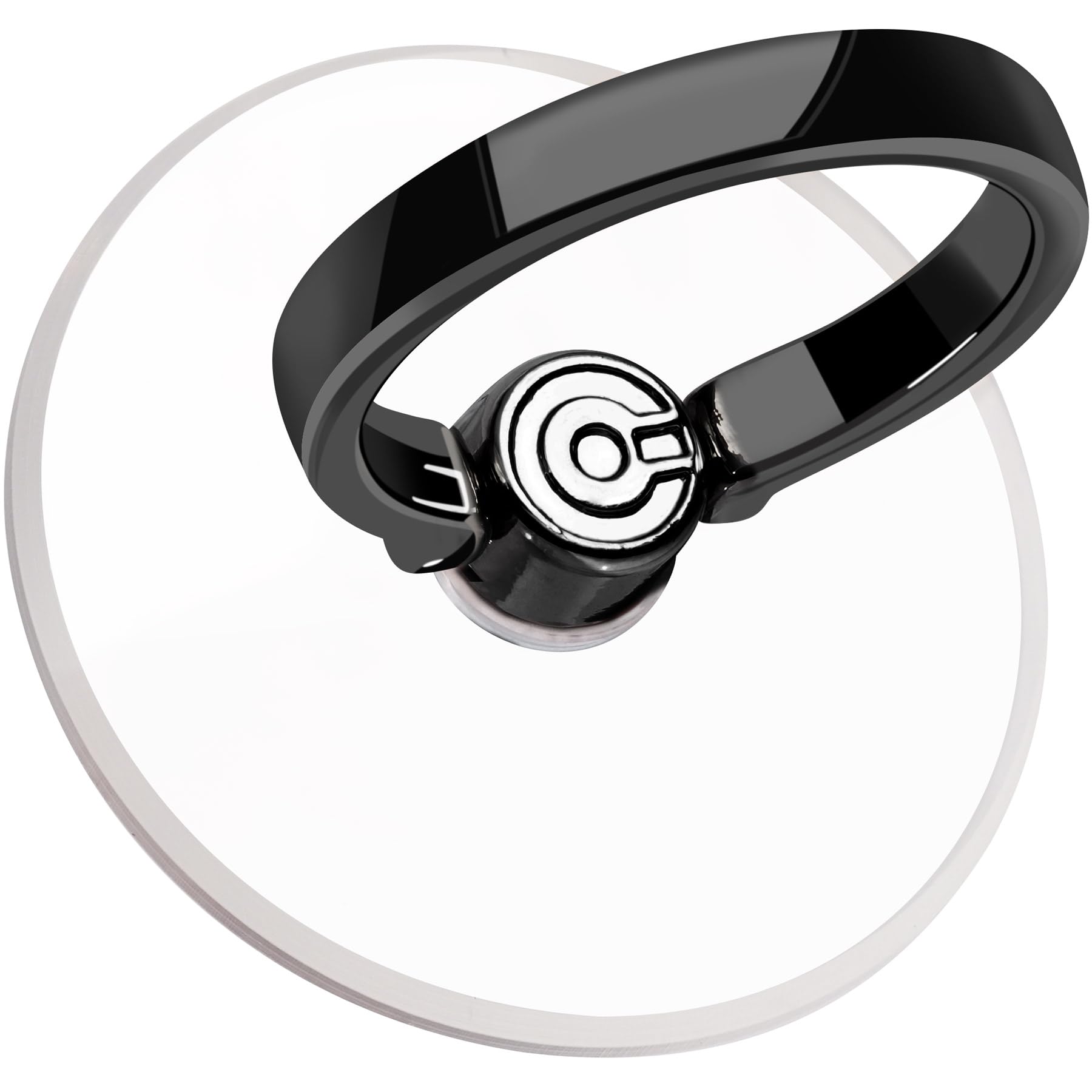 EI Sonador Clear Transparent Phone Ring Holder - 2 Pack Black, Finger Grip & Stand for Cell Phones | Perfect for Hands-Free Viewing, Secure Grip While Shopping or Commuting