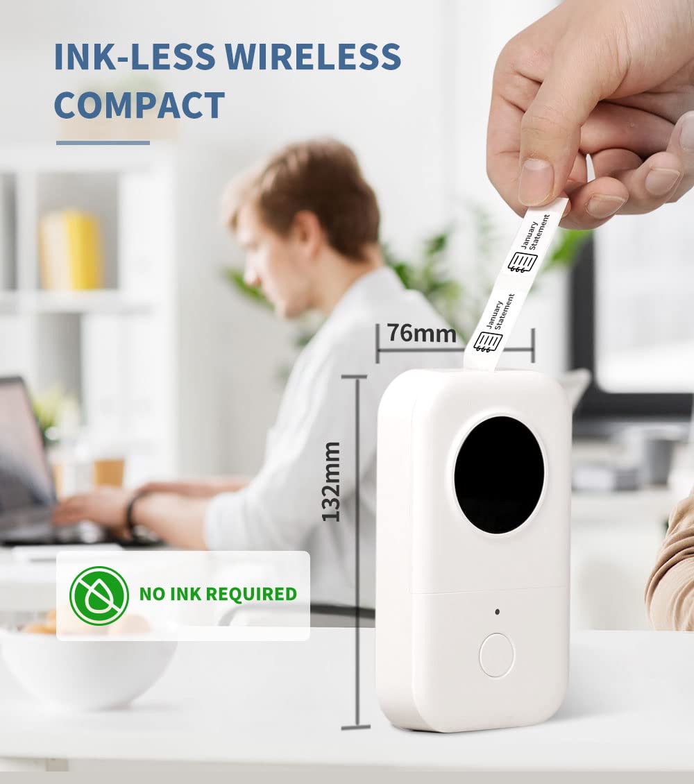 Phomemo D30 Bluetooth Label Maker - Wireless Mini Thermal Label Printer for Home & Office, Rechargeable Portable Labeling Machine Compatible with Smartphones & Tablets | Organize Storage, Pantry, Files & More