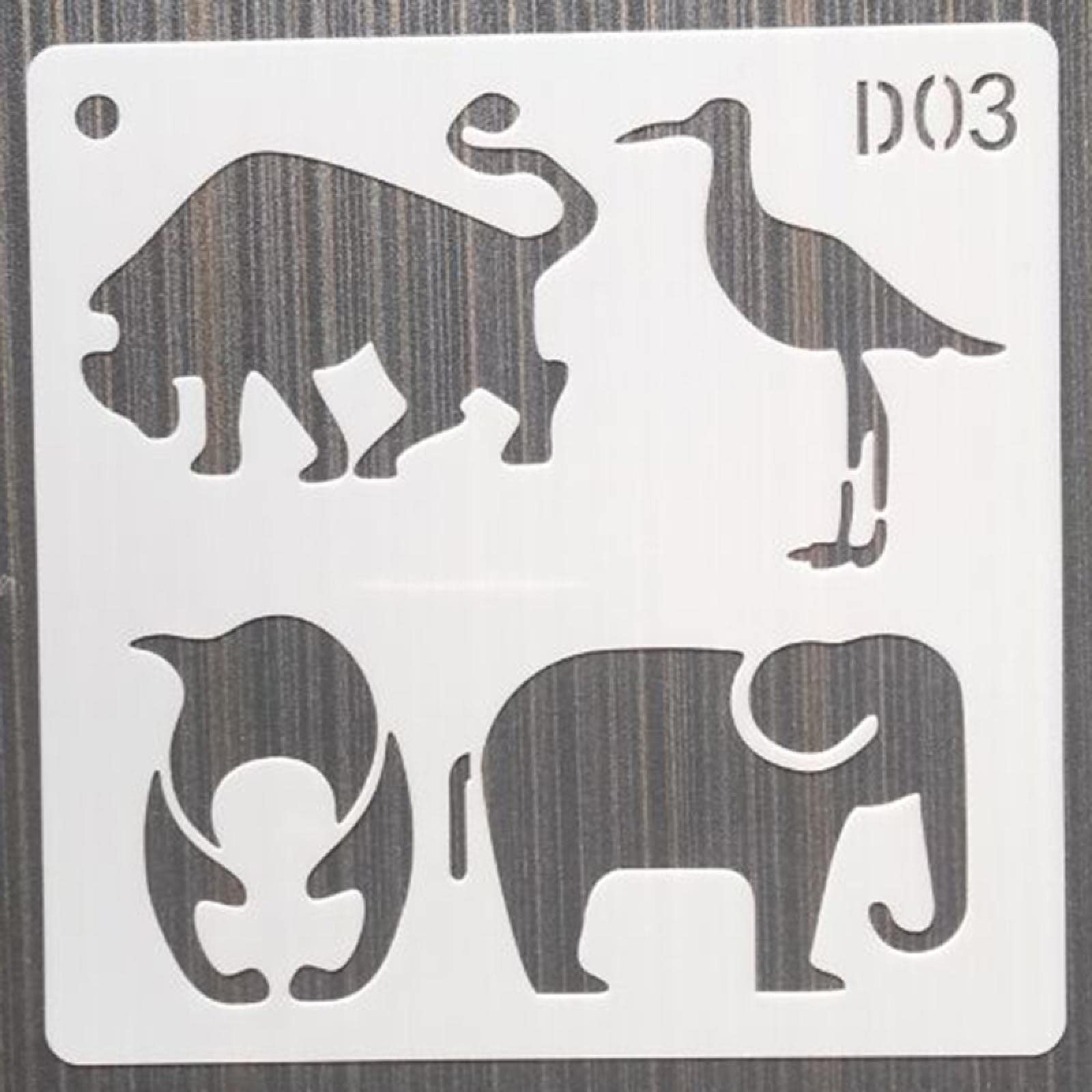 Reusable Animal Stencils for Painting on Wood - 13x13cm Wall & Door Decor Stencils - Perfect for DIY Home Decoration, Crafts, and Furniture Upcycling