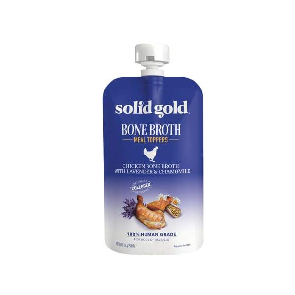 Premium Solid Gold Chicken Bone Broth with Lavender & Chamomile - 8oz | Organic, Gluten-Free Collagen Protein for Gut Health & Immunity | Perfect for Soups, Keto Meals & Wellness Routines