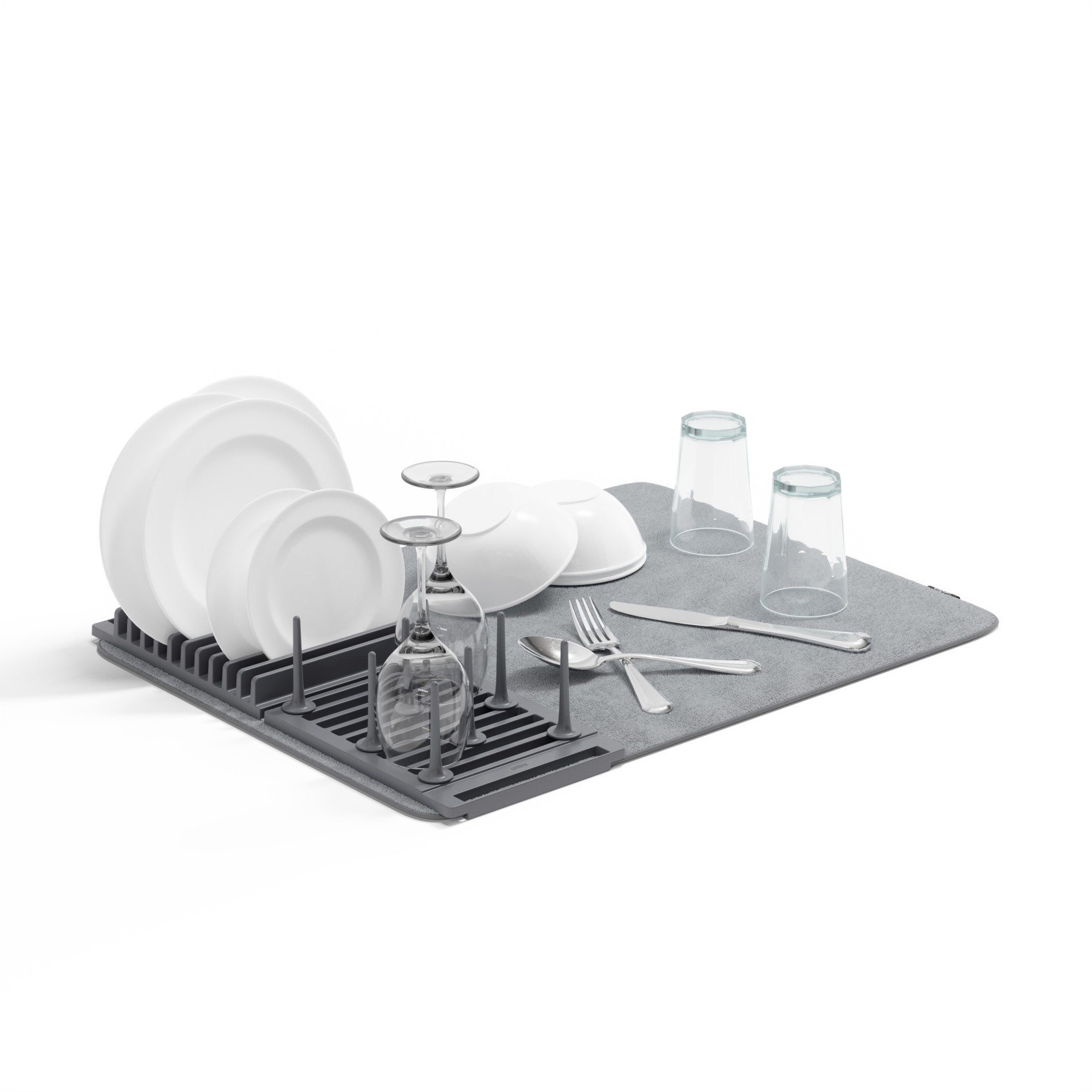 UDry Peg Dish Rack with Non-Slip Mat - Space Saving Kitchen Organizer for Drying Dishes, Cups & Utensils - Perfect for Small Kitchens, Apartments & RVs