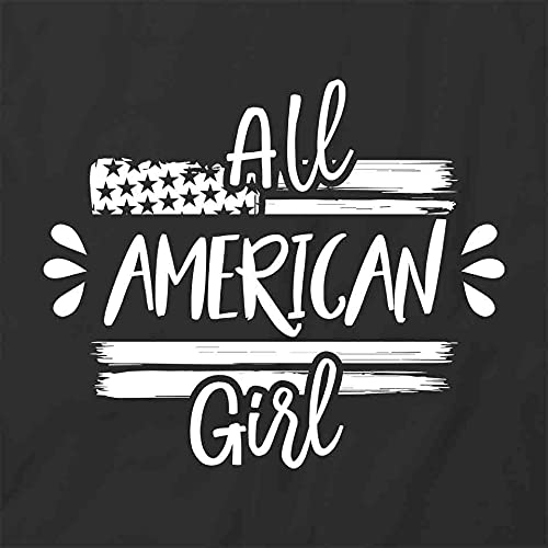 All American Girl Graphic T-Shirt - Stylish Printed Tee in Black | Perfect for Casual Wear, School, and Patriotic Events