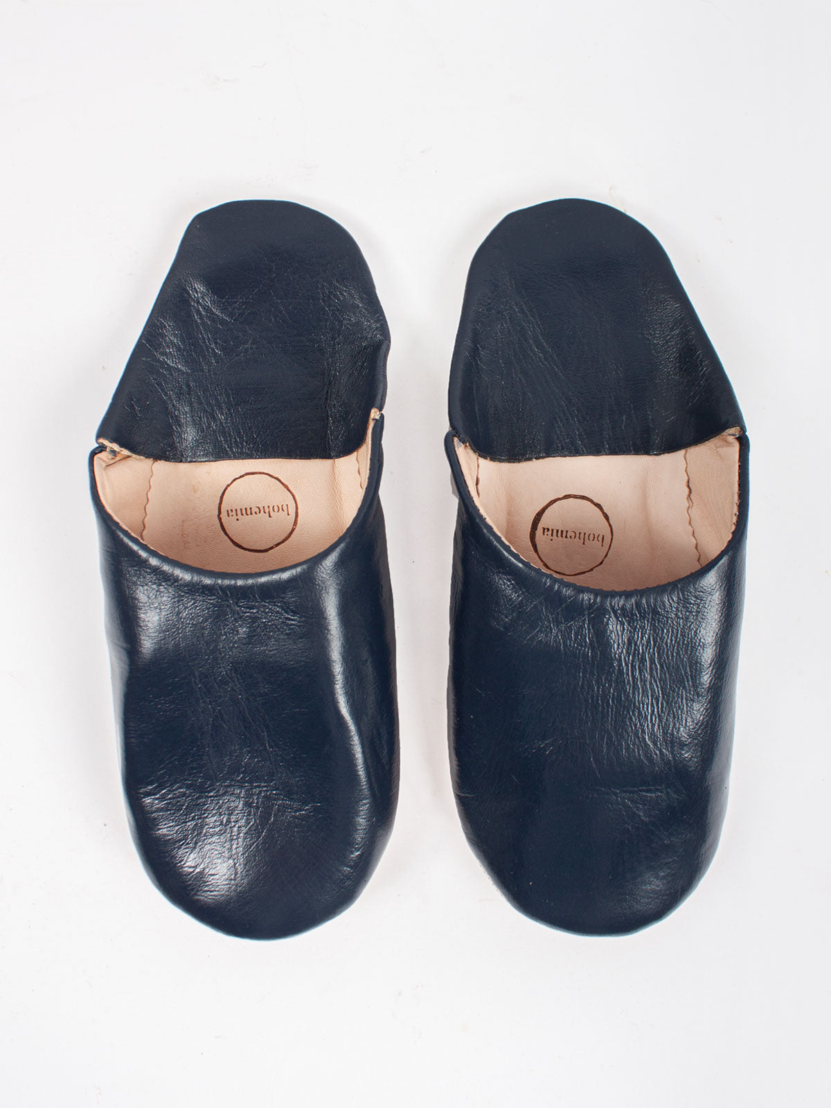 Authentic Moroccan Men's Babouche Slippers - Handmade Leather Indigo Blue House Shoes | Perfect for Home, Lounge & Cultural Fashion