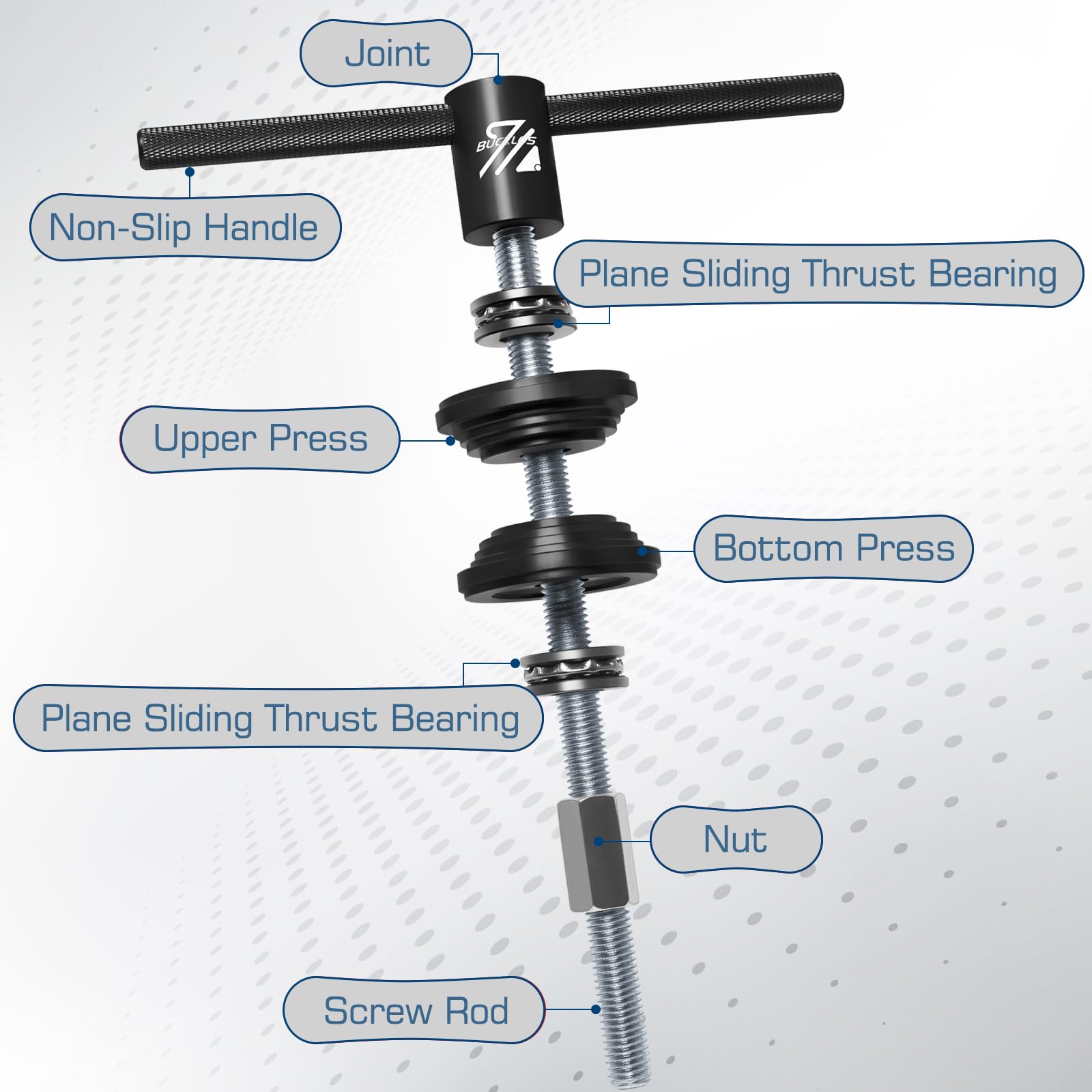 BUCKLOS Bike Headset Press Tool - Bottom Bracket Installation Kit with Bearing Press - Compatible with Most Bicycle Headsets & Press-Fit Bottom Brackets - Perfect for DIY Bike Repair & Maintenance at Home or Shop