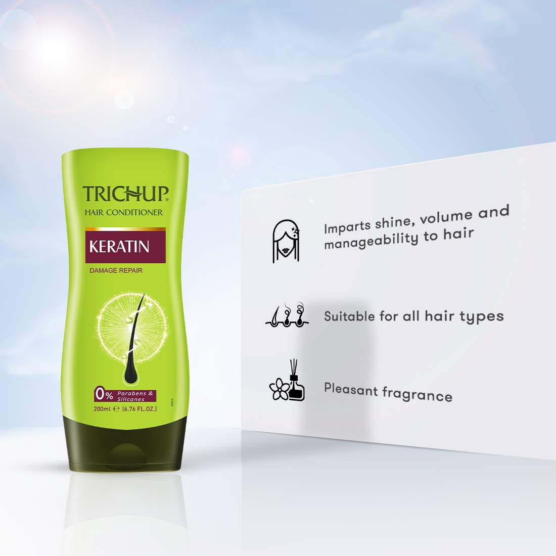 Trichup Keratin Hair Conditioner for Damaged Hair - 200ml (Pack of 2) | Deep Moisturizing & Repair Treatment for Dry, Frizzy Hair - Use After Shampoo for Smooth & Shiny Hair