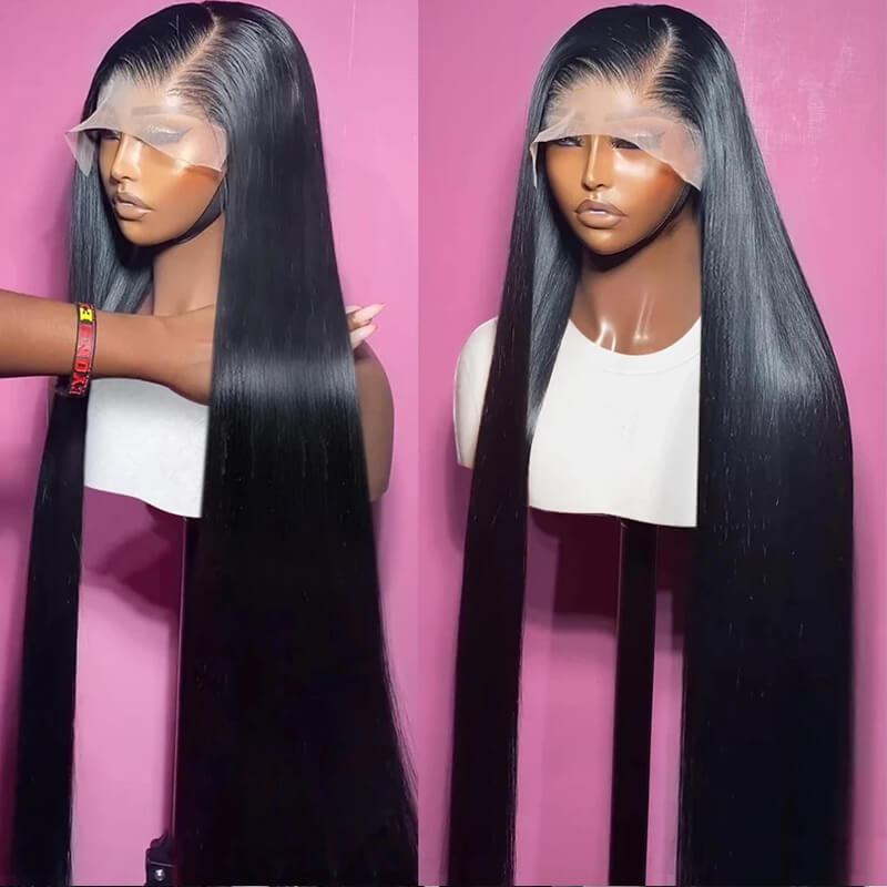 Eullair 13x4 Transparent Lace Front Wig - 100% Human Hair Straight Wig with Undetectable Lace for Natural Look | Perfect for Daily Wear, Cosplay, and Special Occasions