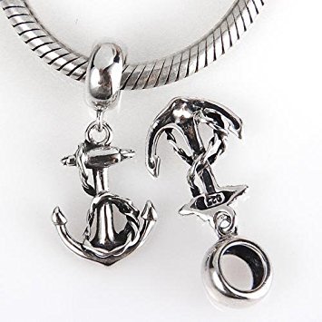 925 Sterling Silver Nautical Anchor Charm Beads for Women - Perfect for Bracelets, Necklaces & Jewelry Making - Ideal for Beach, Nautical & Ocean-Themed Accessories