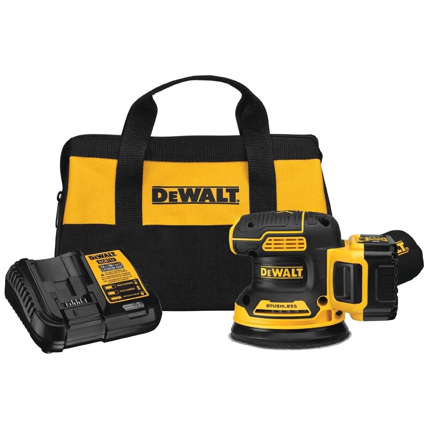 DEWALT DCW210P1 20V MAX Brushless 5-Inch Random Orbit Sander Kit - Perfect for Woodworking, Sanding Floors, and DIY Home Projects