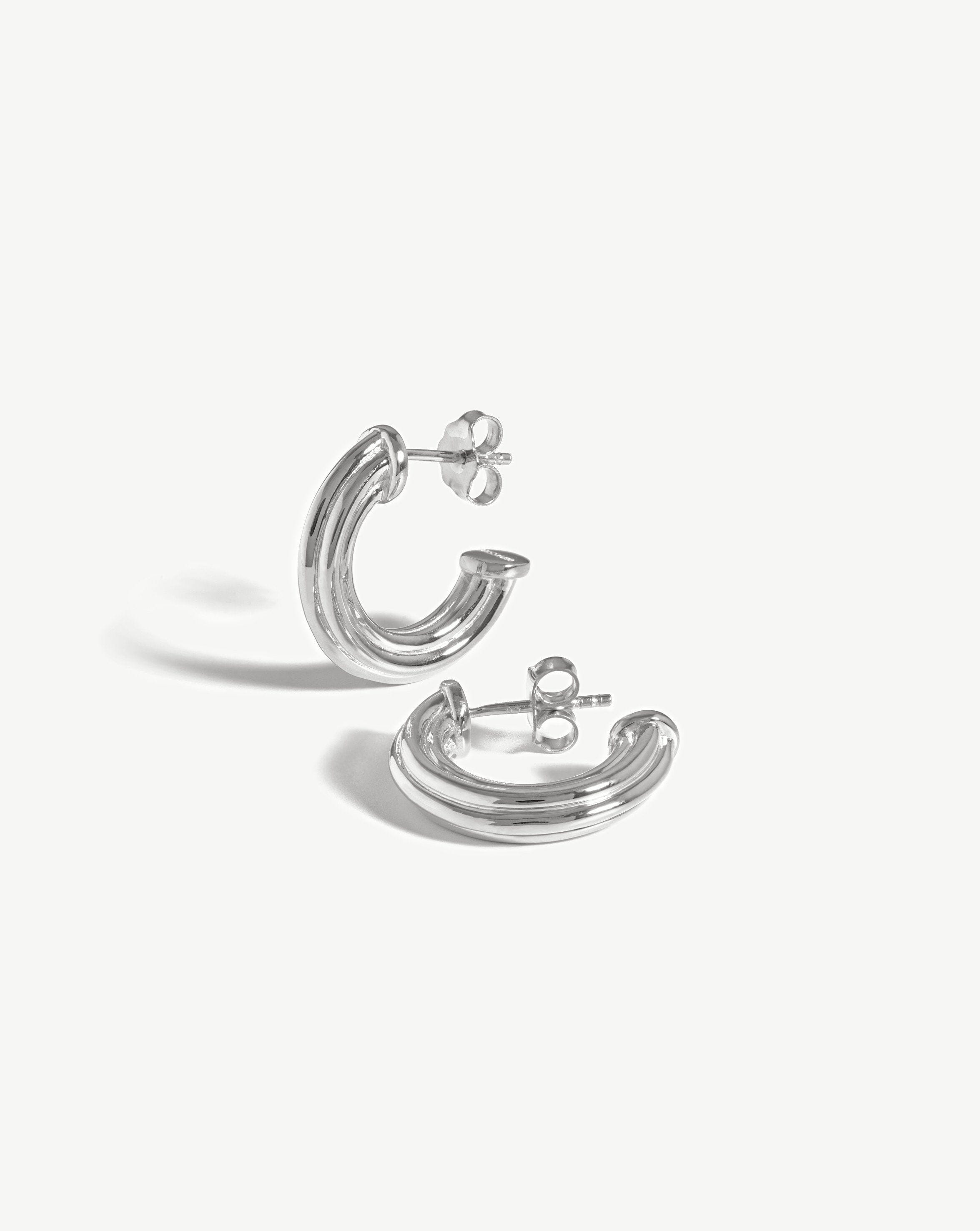 Small Ridge Hoop Earrings for Women - Minimalist Gold Plated Dainty Hoops - Perfect for Everyday Wear, Office & Date Night
