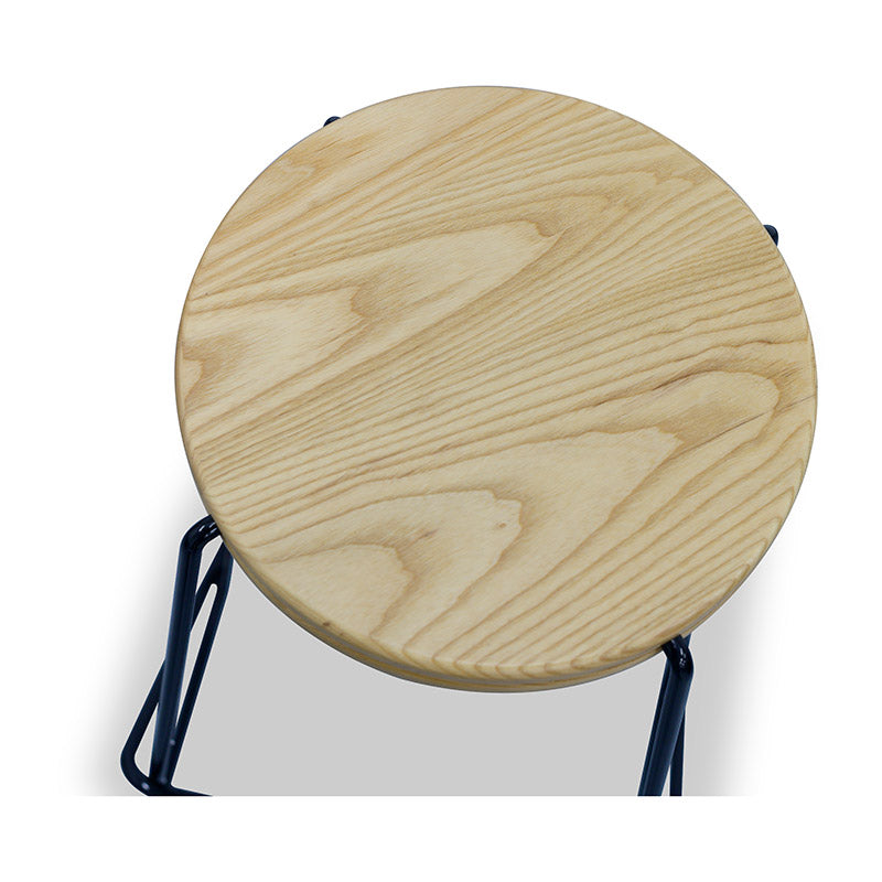 STARK Wooden Top Counter Stool - Modern Bar Stool for Kitchen Island, Breakfast Nook & Home Decor - Solid Wood Seat with Metal Frame - Comfortable Dining & Entertaining Stool