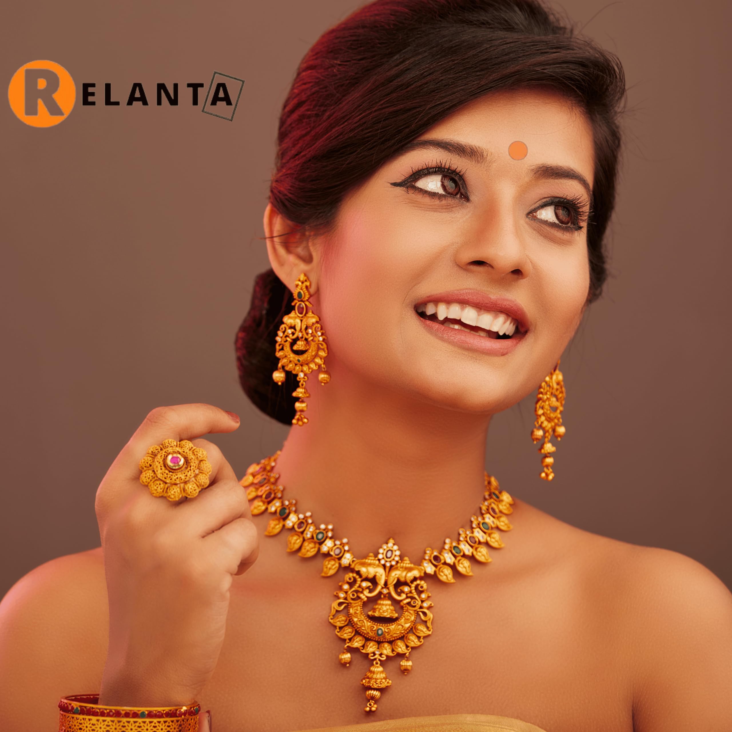 Relanta Women's & Girls' Multicolor Bindi Set - Stylish Traditional Bindis for Daily Use, Festivals & All Occasions (Pack of 4) | Perfect for Weddings, Diwali, Parties & Cultural Events