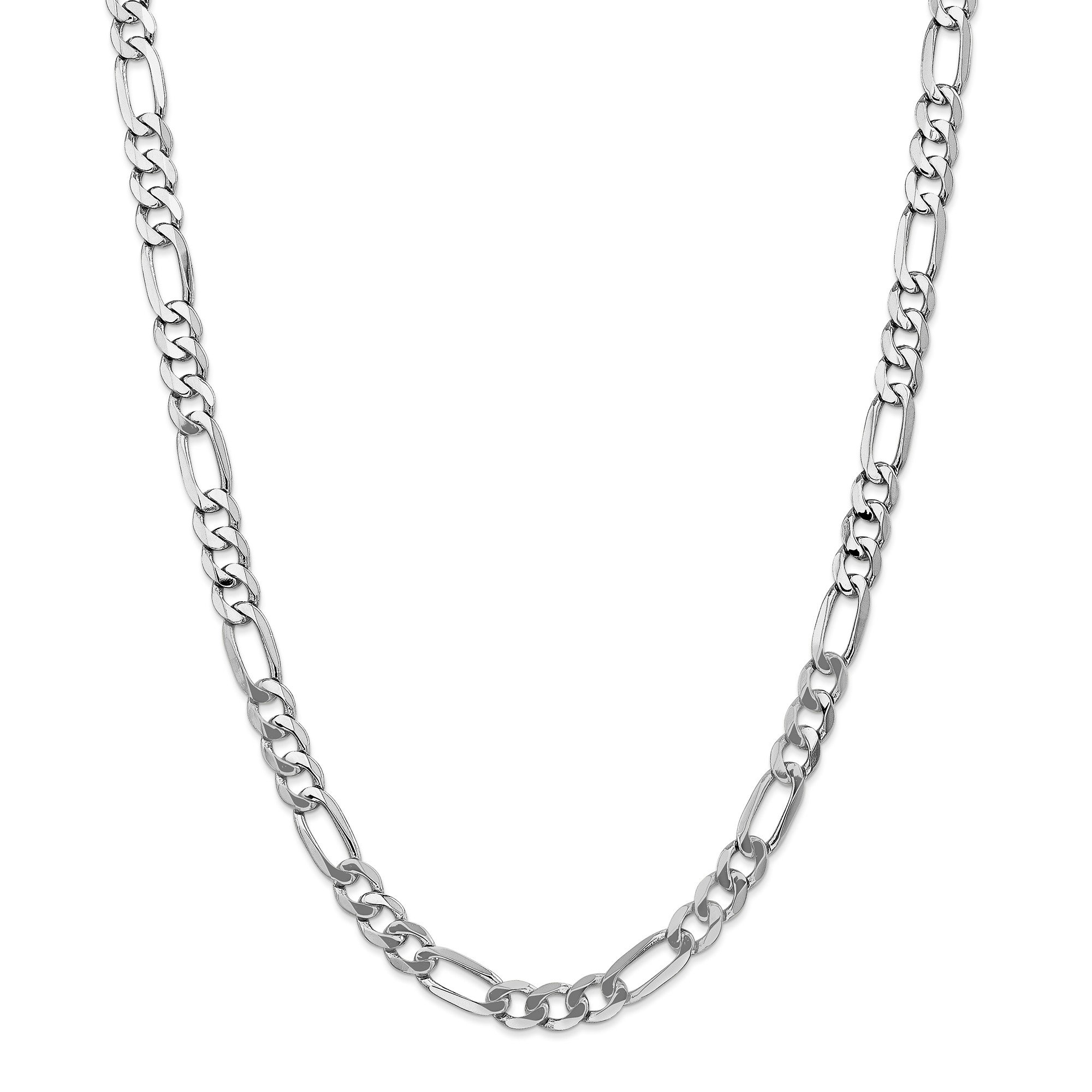 14K White Gold 7.0mm Figaro Chain Necklace - 20 Inch Length for Men & Women - Perfect for Gifts, Weddings, and Everyday Elegance