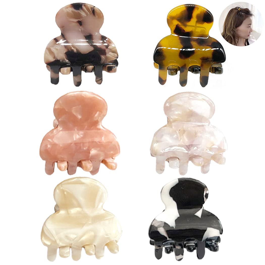 Licogel 6PCS Cute Hair Claw Clips - Non-Slip Small Jaw Clips for Girls' Hair Styling