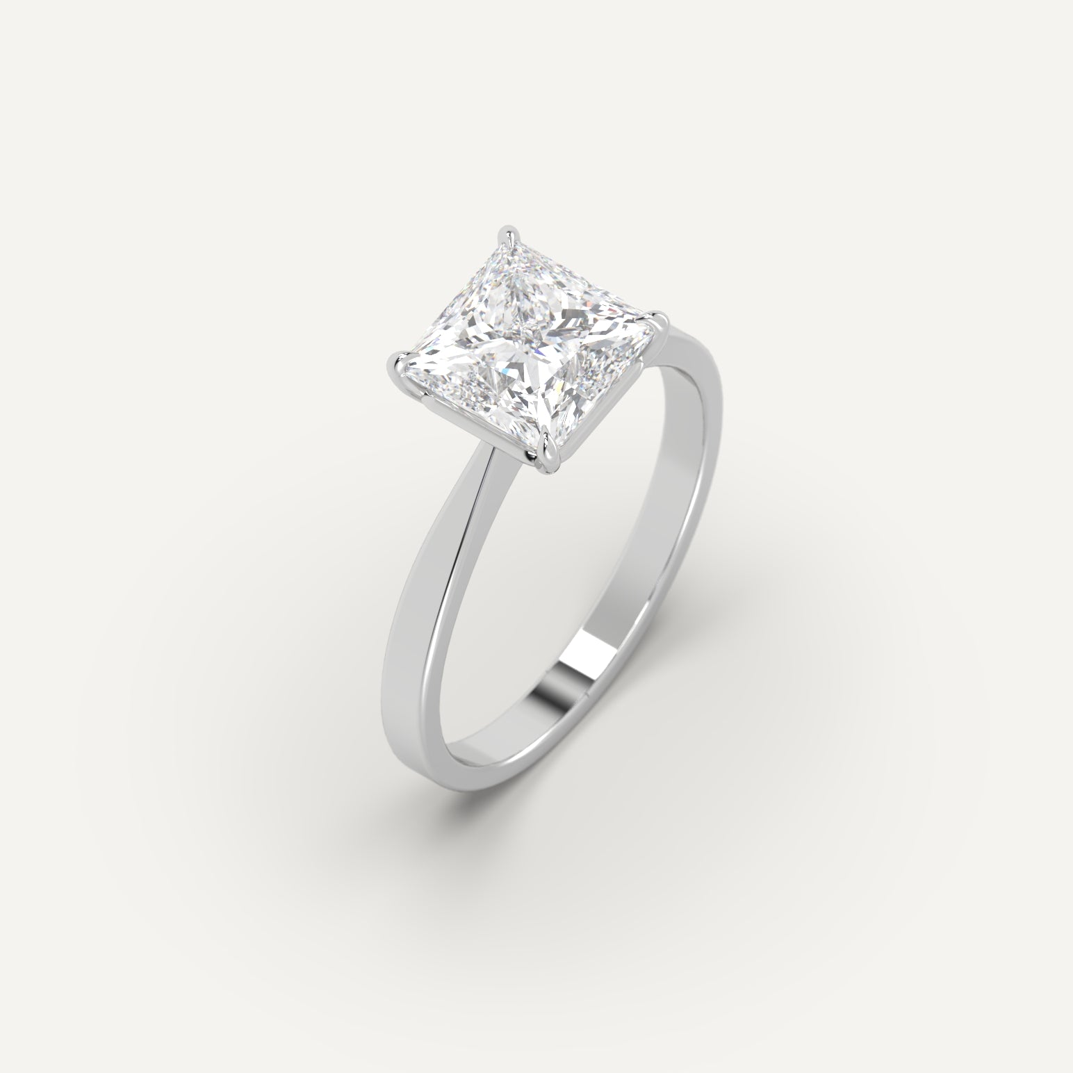 2 Carat Princess Cut Diamond Ring - 14K White Gold Engagement Ring for Women, Perfect for Proposals, Anniversaries & Special Occasions