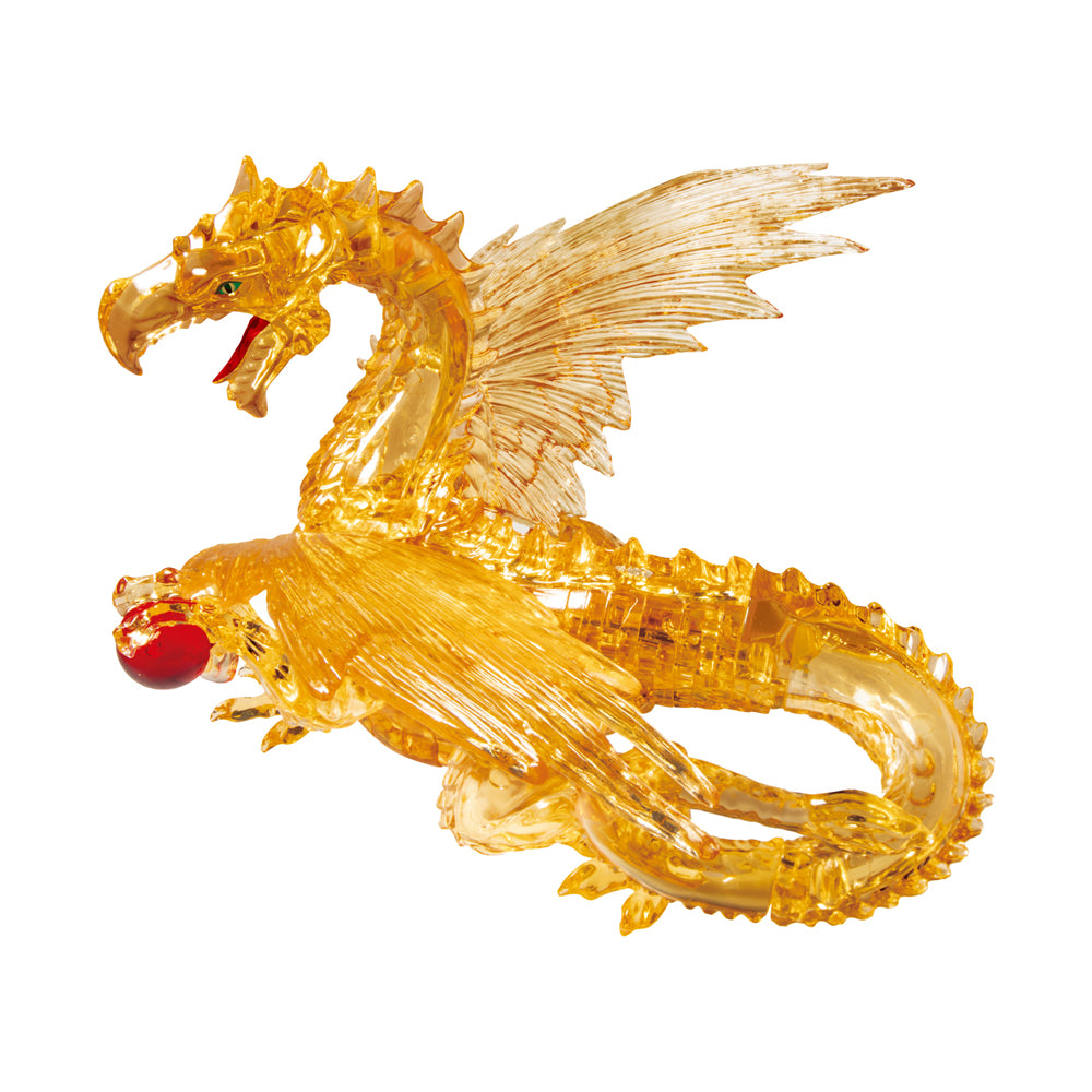 BePuzzled Golden Dragon Deluxe 3D Crystal Puzzle - 57 Piece Challenging Brain Teaser for Adults & Teens - Perfect for Stress Relief, Gift Giving & Home Decor