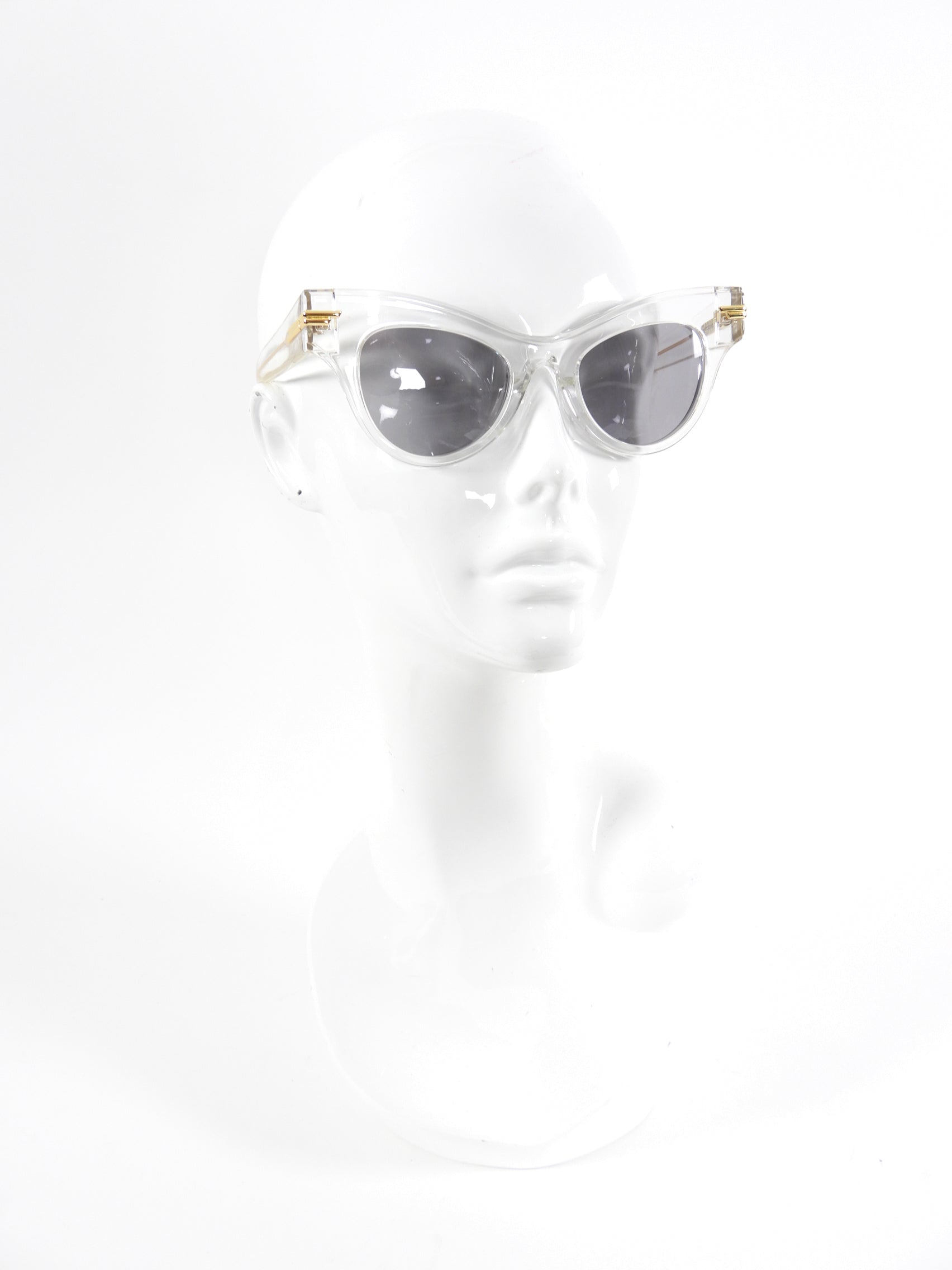 Bottega Veneta BV1004S Clear Cat Eye Sunglasses for Women - Trendy UV Protection Shades for Beach, Driving & Fashion Outfits