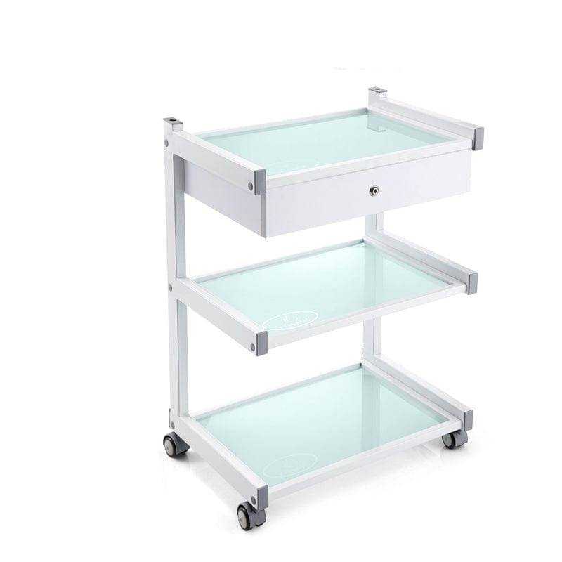 Foldable Rolling Trolley Cart with 1 Drawer - Portable Utility Cart for Kitchen, Office, or Garage Storage - Heavy Duty Wheels for Easy Mobility