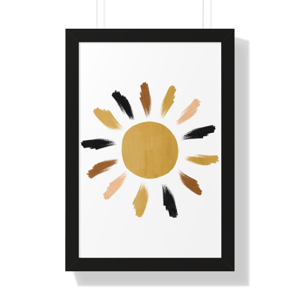 Modern Sunshine Framed Vertical Poster - Wall Art Decor for Living Room, Bedroom & Office - Perfect for Home & Office Decoration