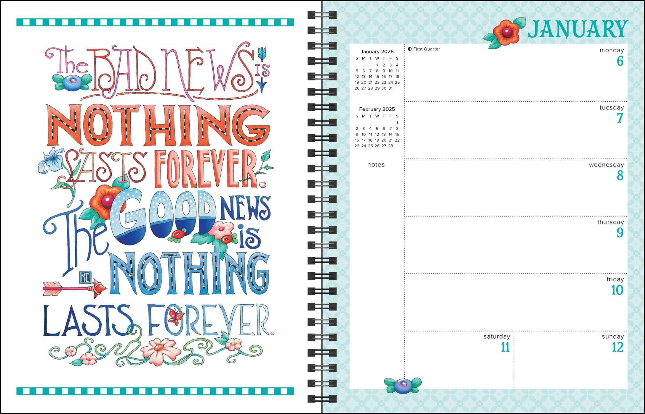 Mary Engelbreit's Mary's Mottos 2025 Monthly Weekly Planner Calendar - 12-Month Organizer for Work, School & Personal Scheduling | Perfect for Office, Home & Gift Giving