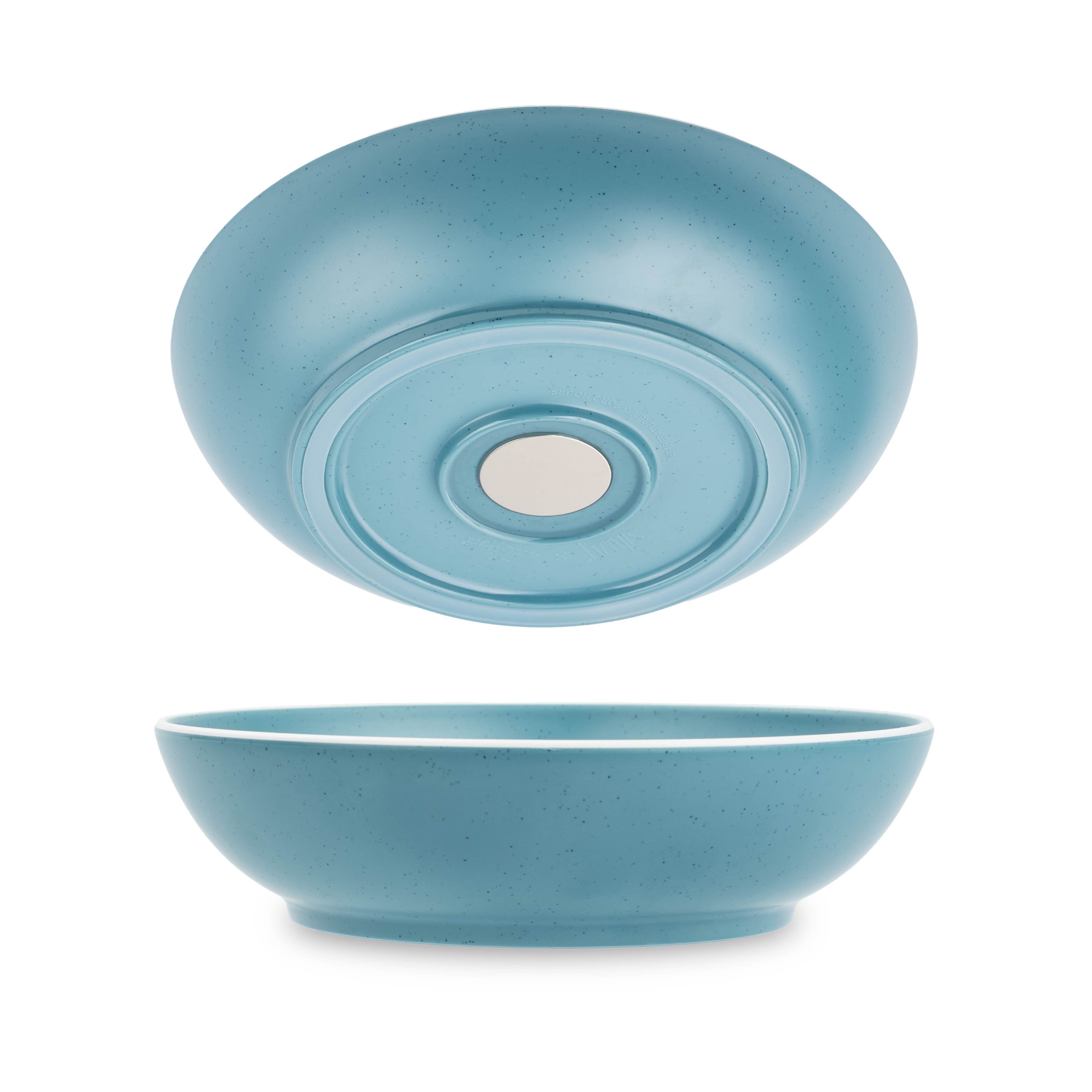 Premium Plastic Food Bowls with Magnet Base - DOLOMIT BLUE, 20cm for Refrigerator Storage & Kitchen Organization