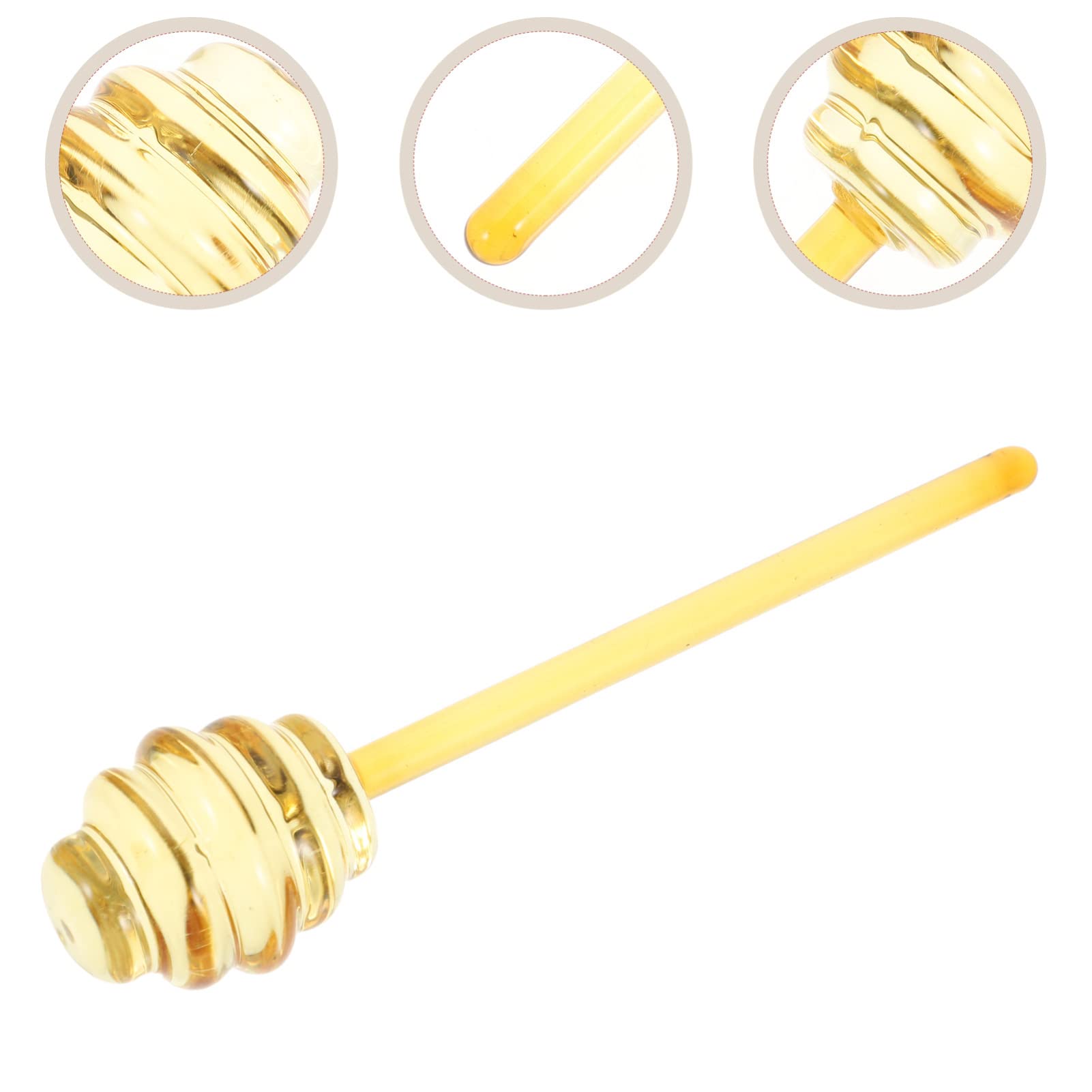 Premium 6 Inch Glass Honey Dipper Stick - Non-Drip Honey Spoon for Jams, Fruits & Tea - Perfect for Honey Jars, Breakfast & Dessert Serving - Elegant Honey Drizzling Tool for Home & Cafe Use