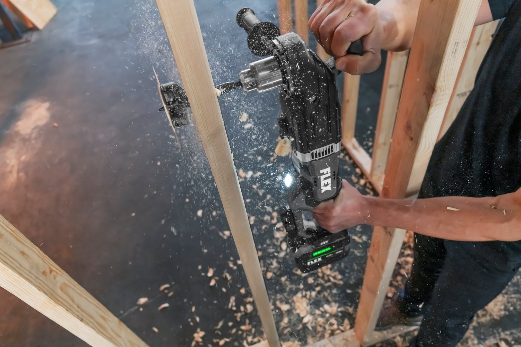 FLEX FX1681 Z 24V Cordless Right Angle Drill - 1/2 Inch Chuck, 2-Speed Gear, Tool Only (Ideal for Tight Spaces, HVAC, Plumbing & Electrical Work)