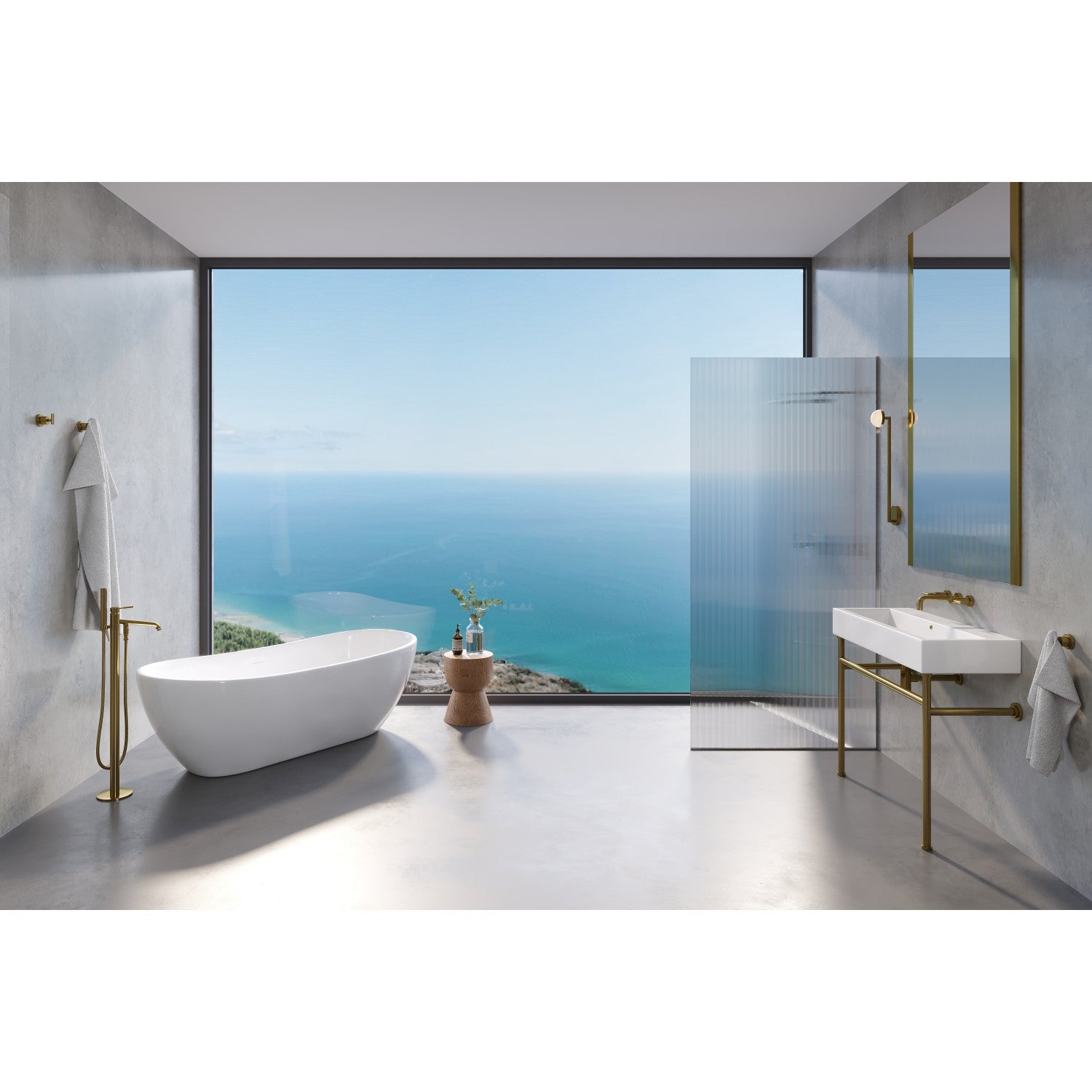 Arcticstone 72 Inch Freestanding Oval Bathtub - Solid Surface Double Slipper Soaking Tub with Drain in Matte White | Perfect for Luxury Bathrooms & Spa Retreats