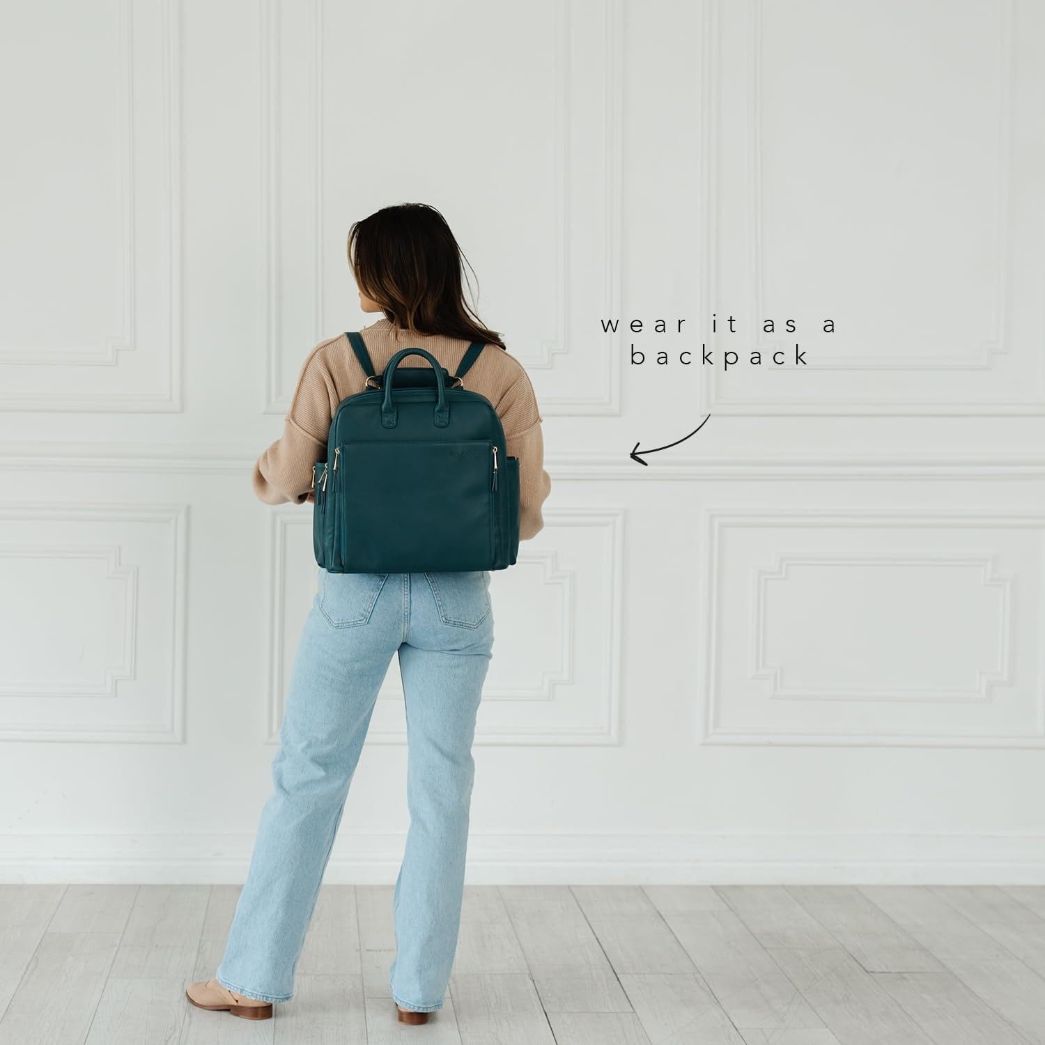 Ayla & Co Full-Size Diaper Backpack for Baby Girl & Boy - Convertible Crossbody/Tote Bag with Insulated Pockets, Changing Pad & Organizer Pouch - Perfect for Travel, Daycare & On-the-Go Parents (Pebble Design)