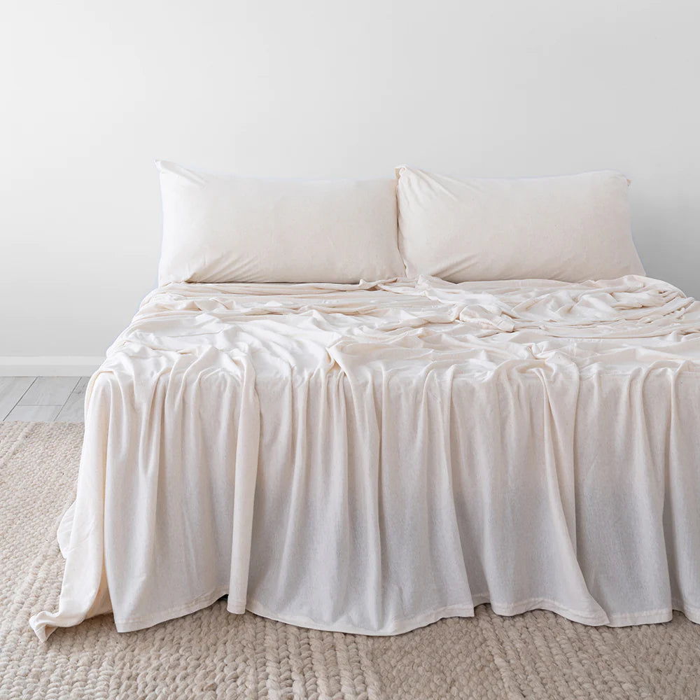 Organic Bamboo Bed Sheet Set by BedT - Stone by Bambury - Soft, Breathable & Hypoallergenic for a Comfortable Night's Sleep - Perfect for Bedroom, Guest Room & Hotel Use
