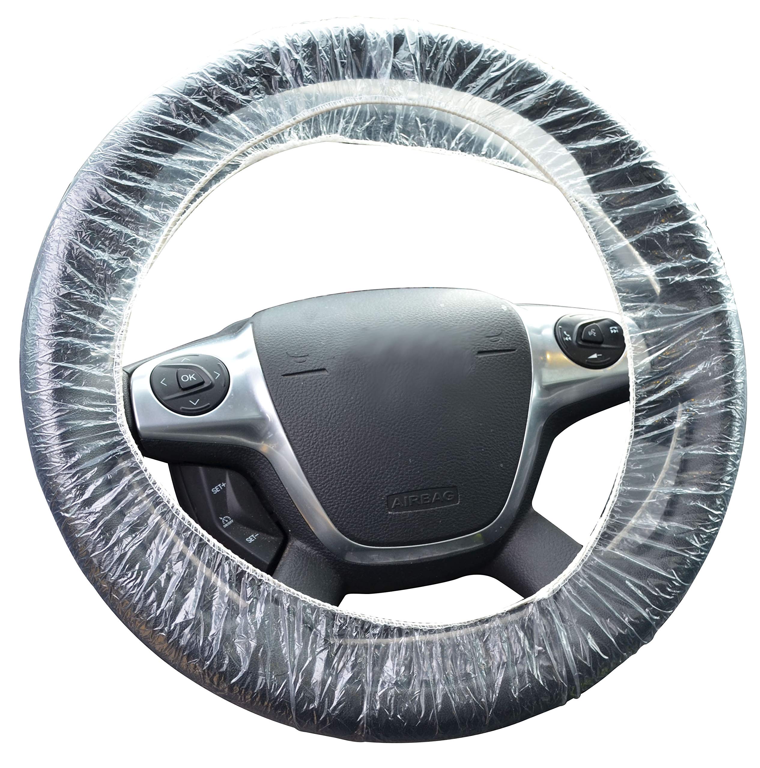 John Dow Industries SWC-1-A Disposable Steering Wheel Covers (Box of 100) - 1 Pack - Single Use Car Steering Wheel Protectors for Mechanics, Auto Shops & Car Detailing - Oil & Dirt Protection