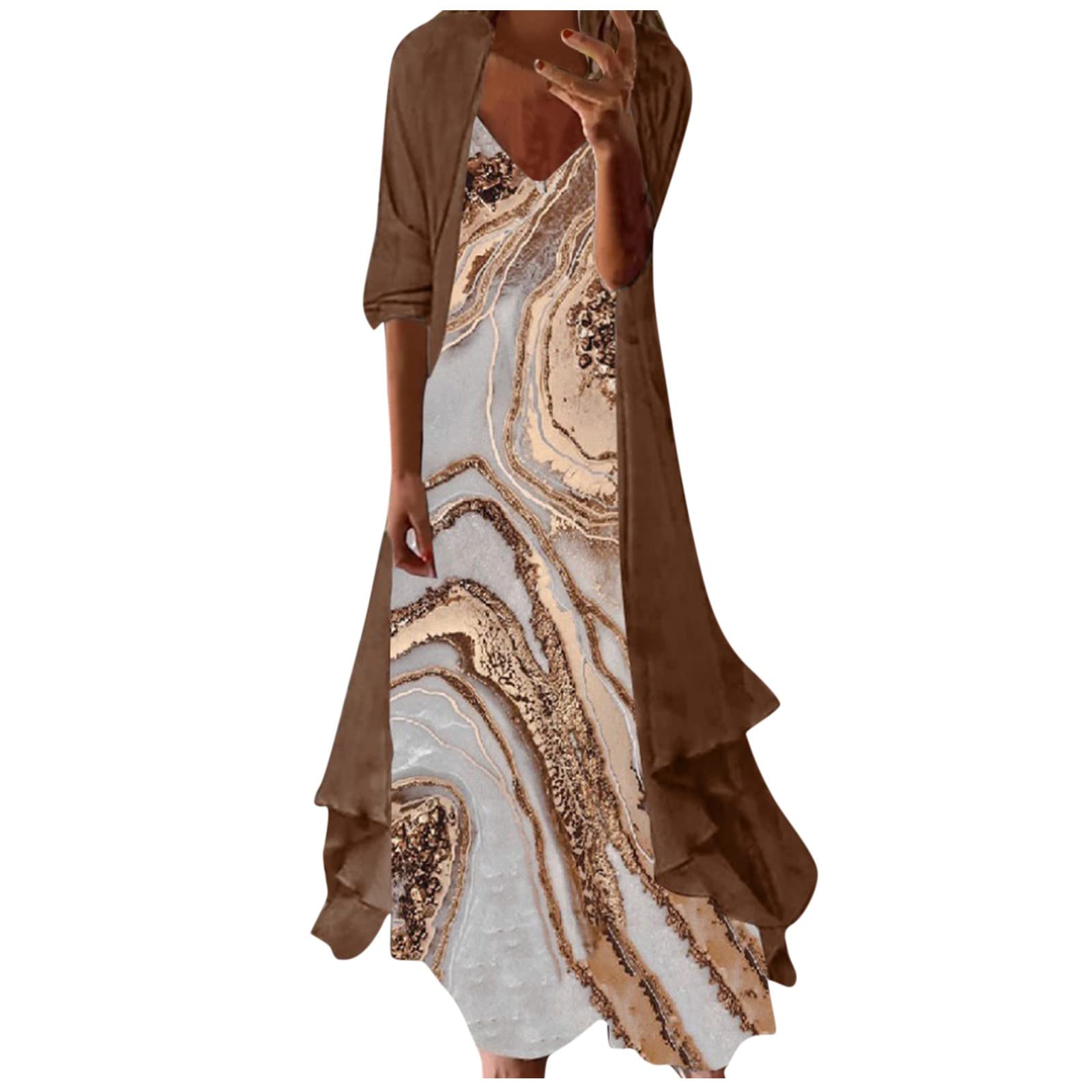 Elegant Women's Summer Maxi Sequin Dress 2-Piece Set with Cape - Perfect for Evening, Prom, Wedding & Special Occasions