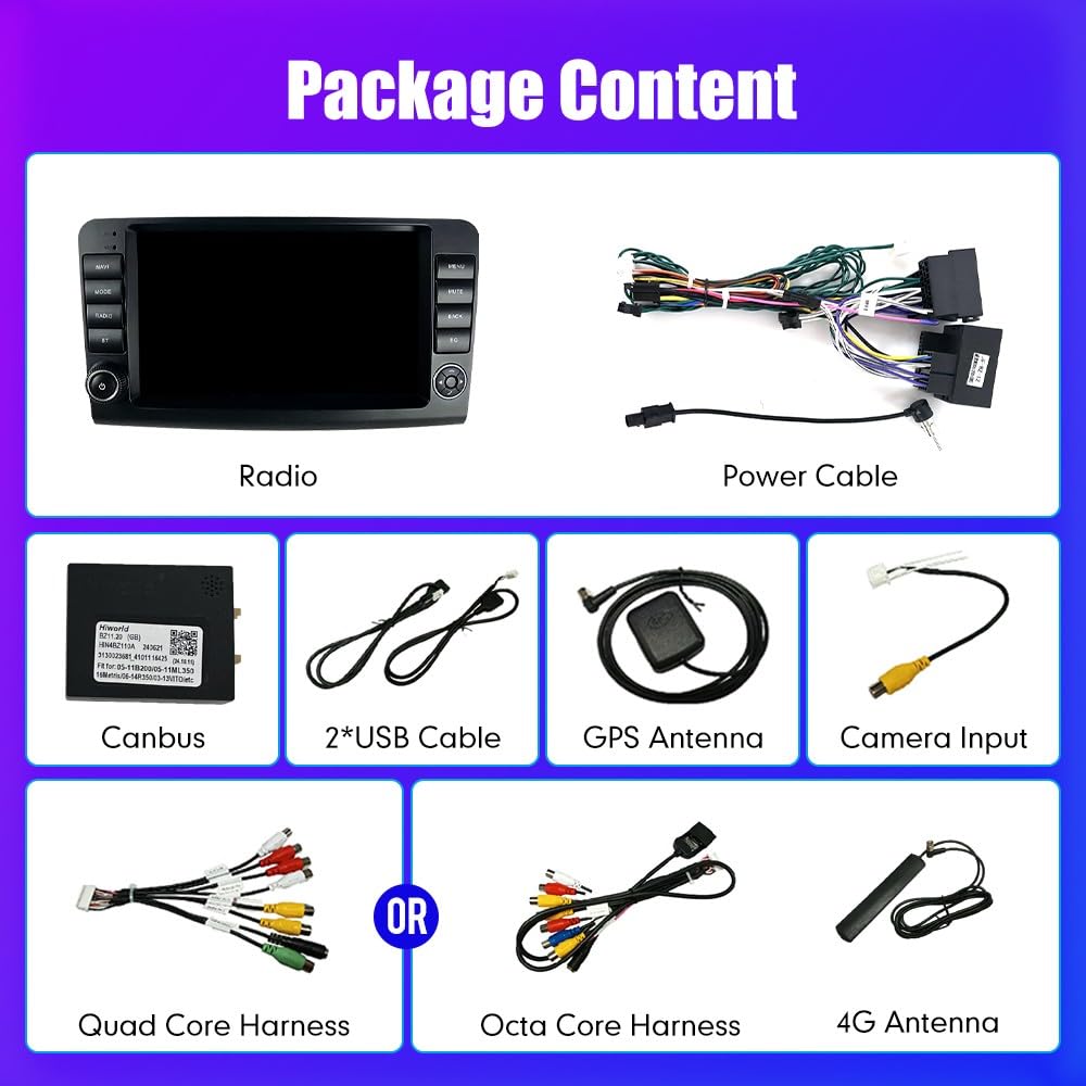 Original Android 10 Car Stereo GPS Navigation System - 2.5D IPS Touch Screen Multimedia Player for Mercedes-Benz R300 R350 R-Class (2006-2014) | In-Dash Upgrade for Seamless Connectivity & Entertainment