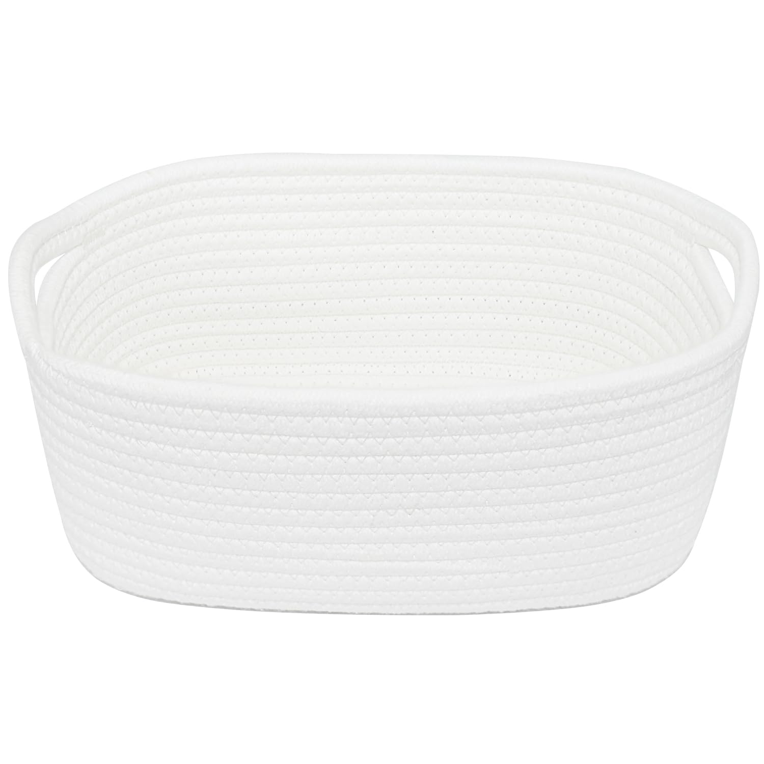 ABenkle Small White Woven Storage Basket - Organizer for Dog & Cat Toys, Shelves, Closet - Decorative Gift Box | Perfect for Pet Toy Storage & Home Organization