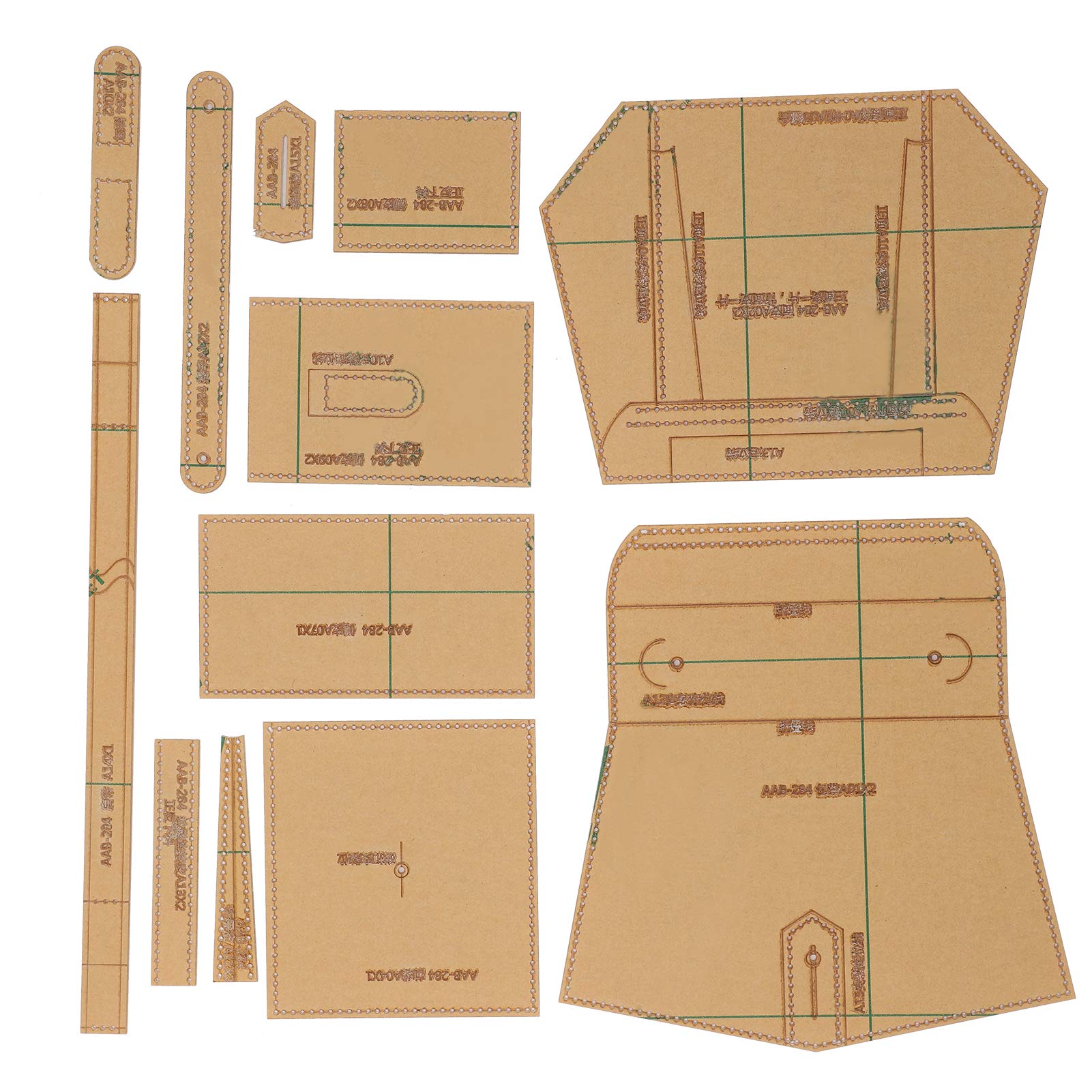 Velaurs Acrylic Quilting Template Set - Leather Craft DIY Tool with Wallet Pattern Stencil for Cutting Leather, Making Handbags & Single-Shoulder Bags | Perfect for Leatherworking, Bag Making & DIY Craft Projects