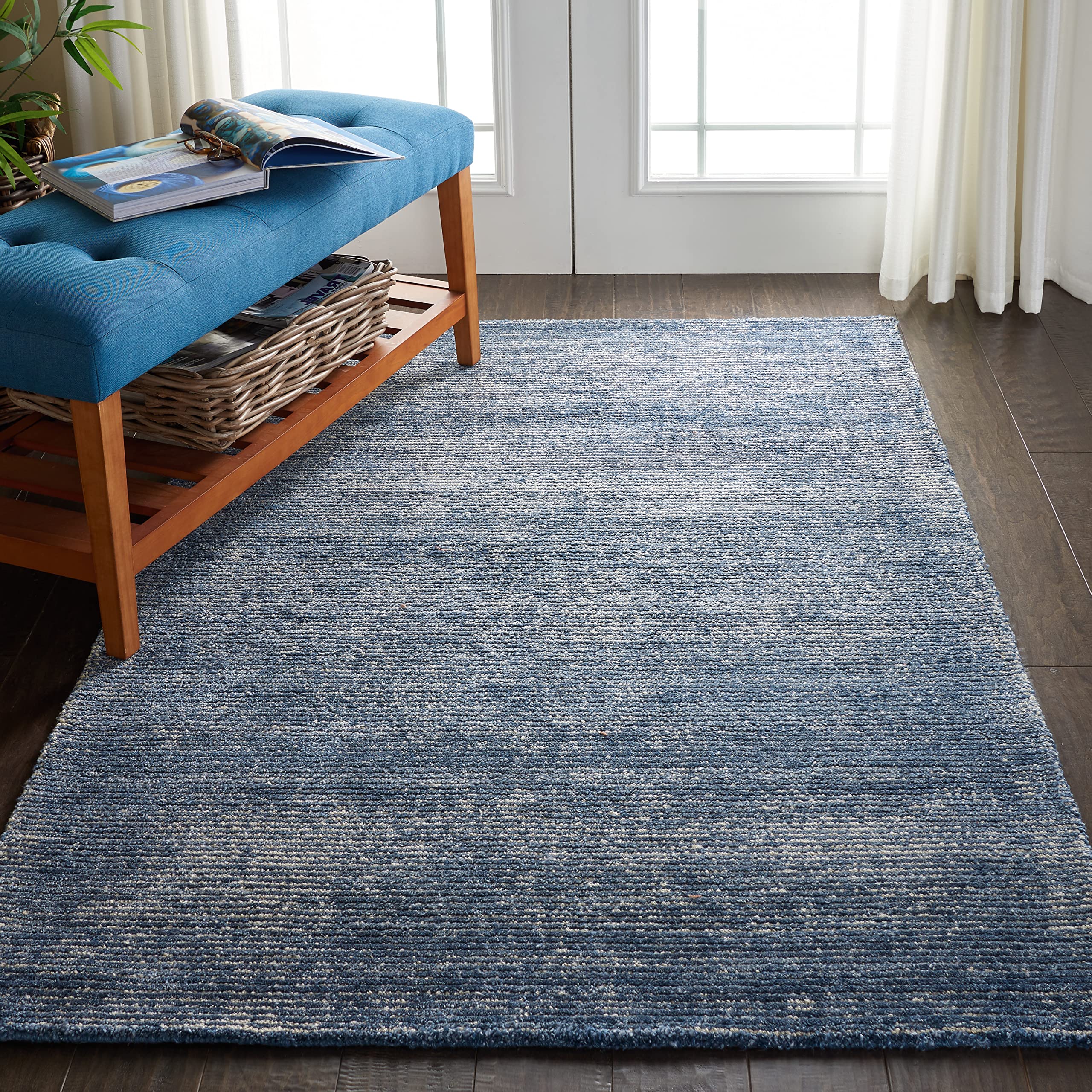 Nourison Weston Solid Aegean Blue 3'9