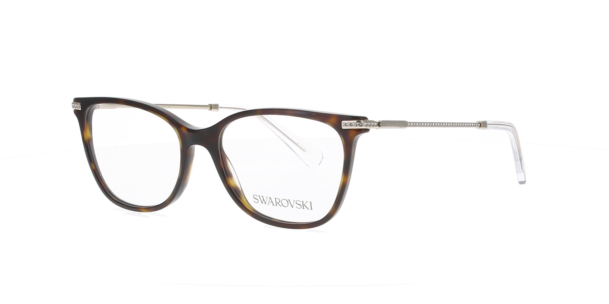 Elegant Dark Havana & Gold Swarovski Crystal Eyeglass Frames - Luxury Fashion Accessories for Women, Perfect for Office, Party & Special Occasions