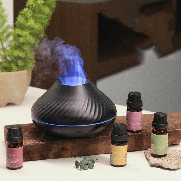 Creative Flame Air Diffuser - Essential Oil Aromatherapy Diffuser for Home, Office, Yoga & Spa - Relaxing Scented Mist Humidifier with LED Lights - Perfect for Stress Relief & Better Sleep