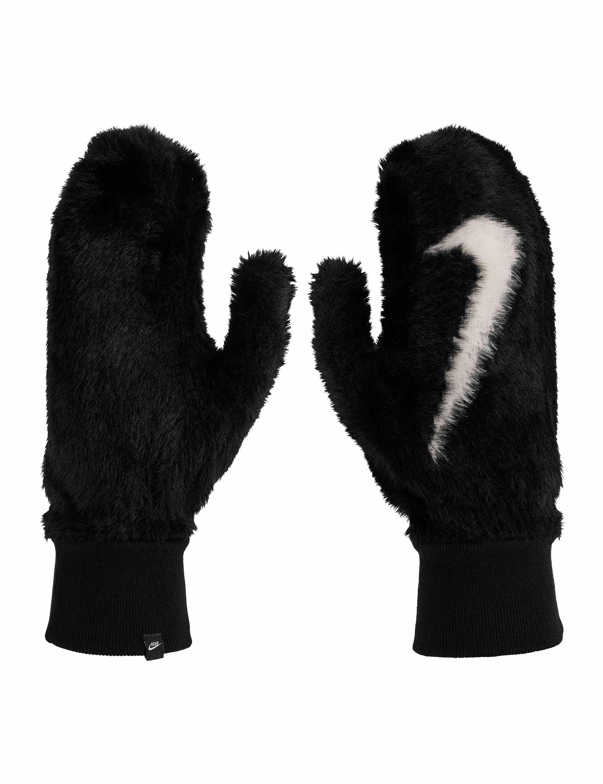 Cozy Plush Knit Mittens for Women & Men - Soft Winter Gloves in Black & White | Perfect for Cold Weather, Snow Activities & Outdoor Adventures