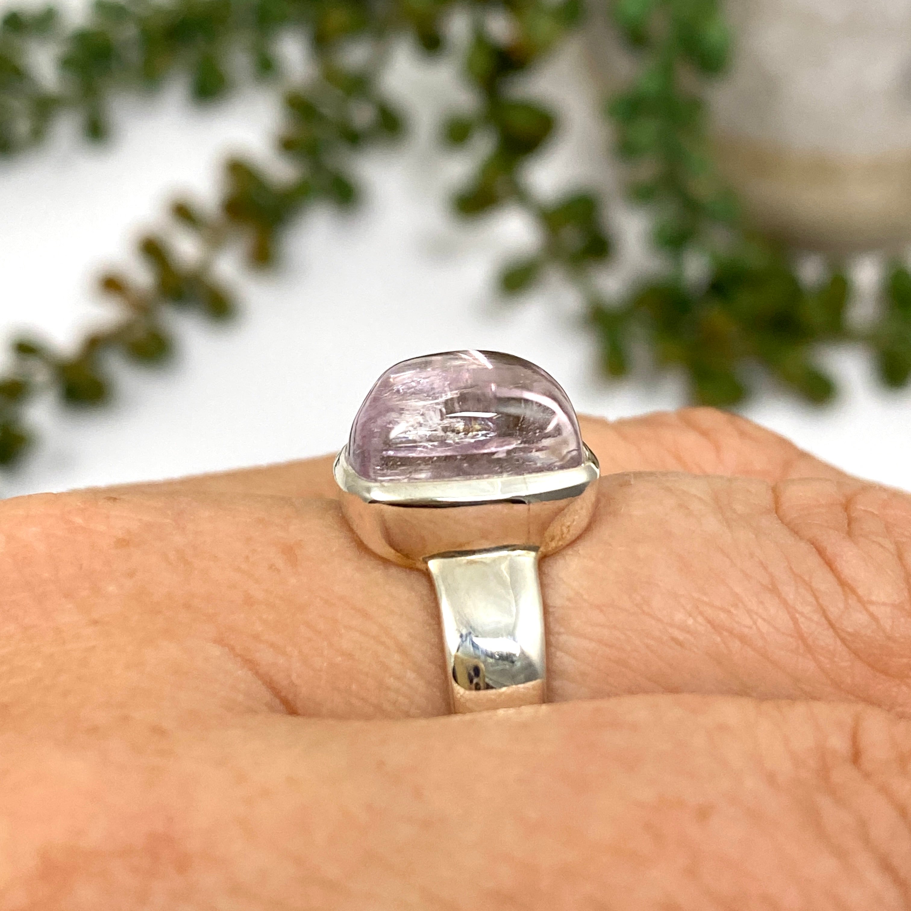 Kunzite Square Ring Size 7.5 PRGJ454 - Elegant Sterling Silver Jewelry for Women, Perfect for Weddings, Anniversaries & Special Occasions