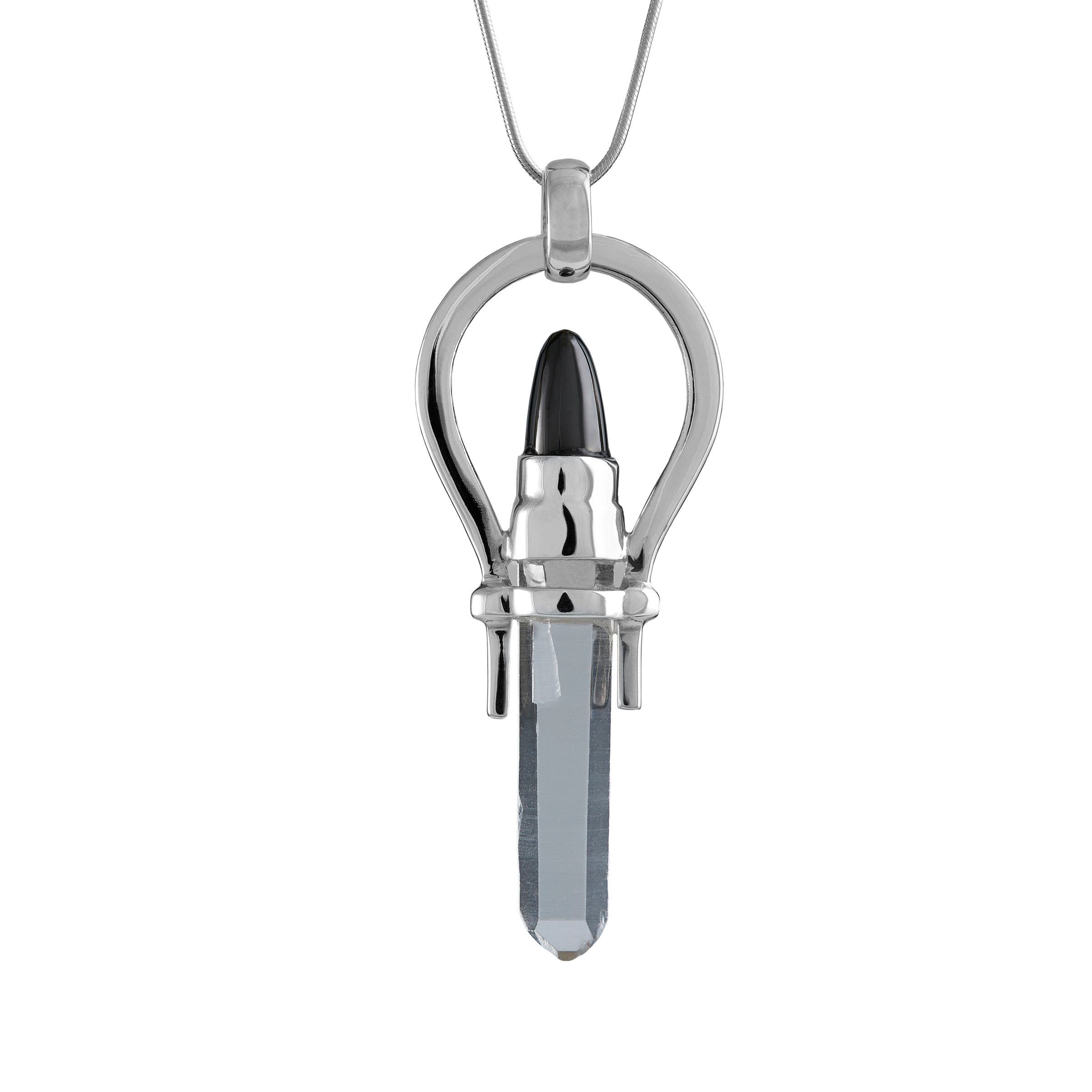 Natural Quartz Crystal & Elite Shungite Pendant Necklace for Protection, Healing & Energy Balance | Perfect for Meditation, Yoga & Spiritual Wellness