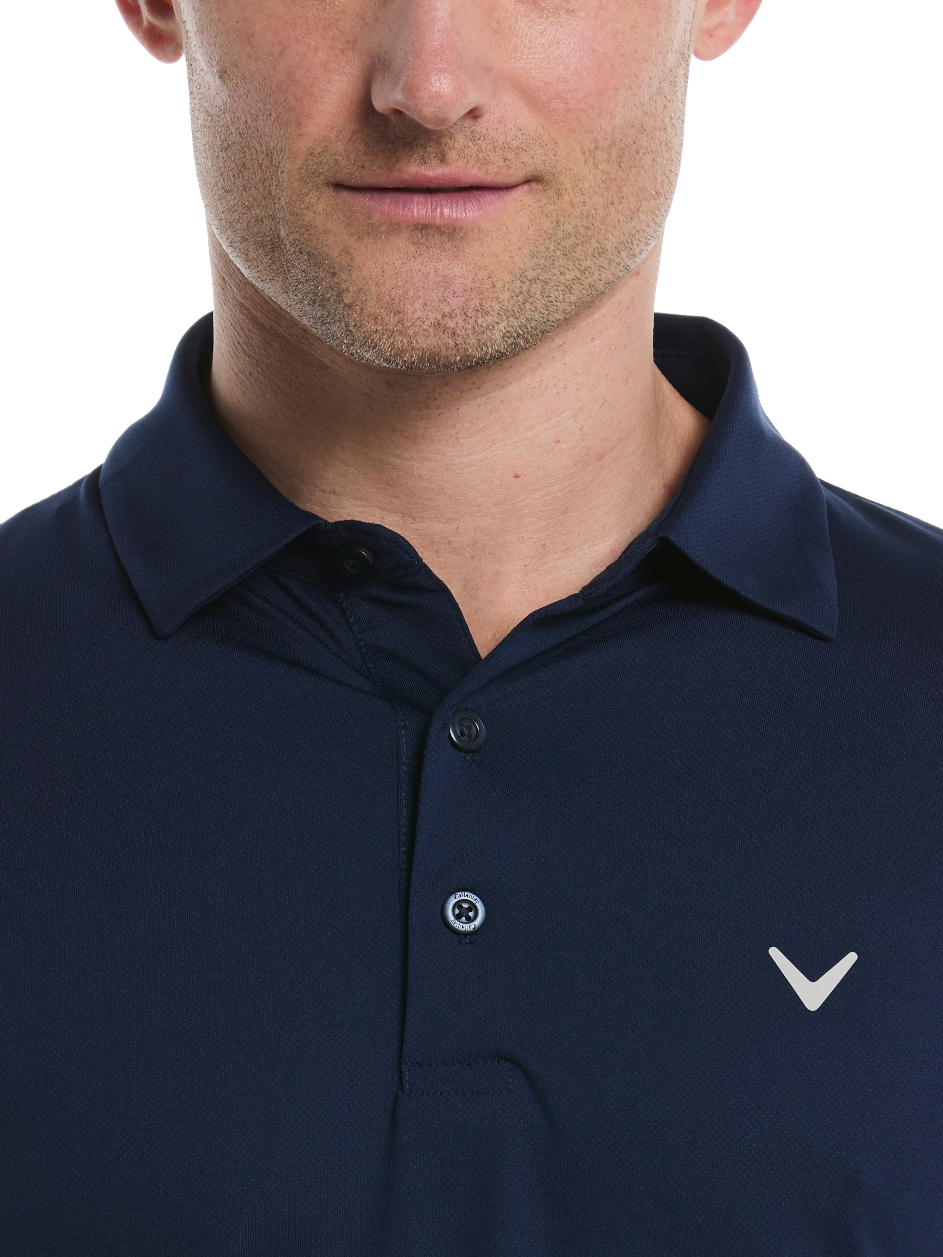 Men's Micro Hex Solid Golf Polo Shirt - Breathable Performance Fabric for Golf, Casual Wear & Outdoor Activities