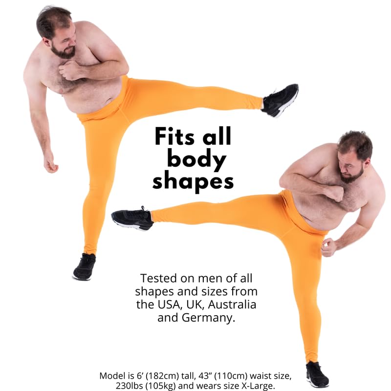 Kapow Meggings Performance Pro Range - Men's Compression Leggings with Pockets for Running, Gym & Workout | Moisture-Wicking & Breathable for High-Intensity Training